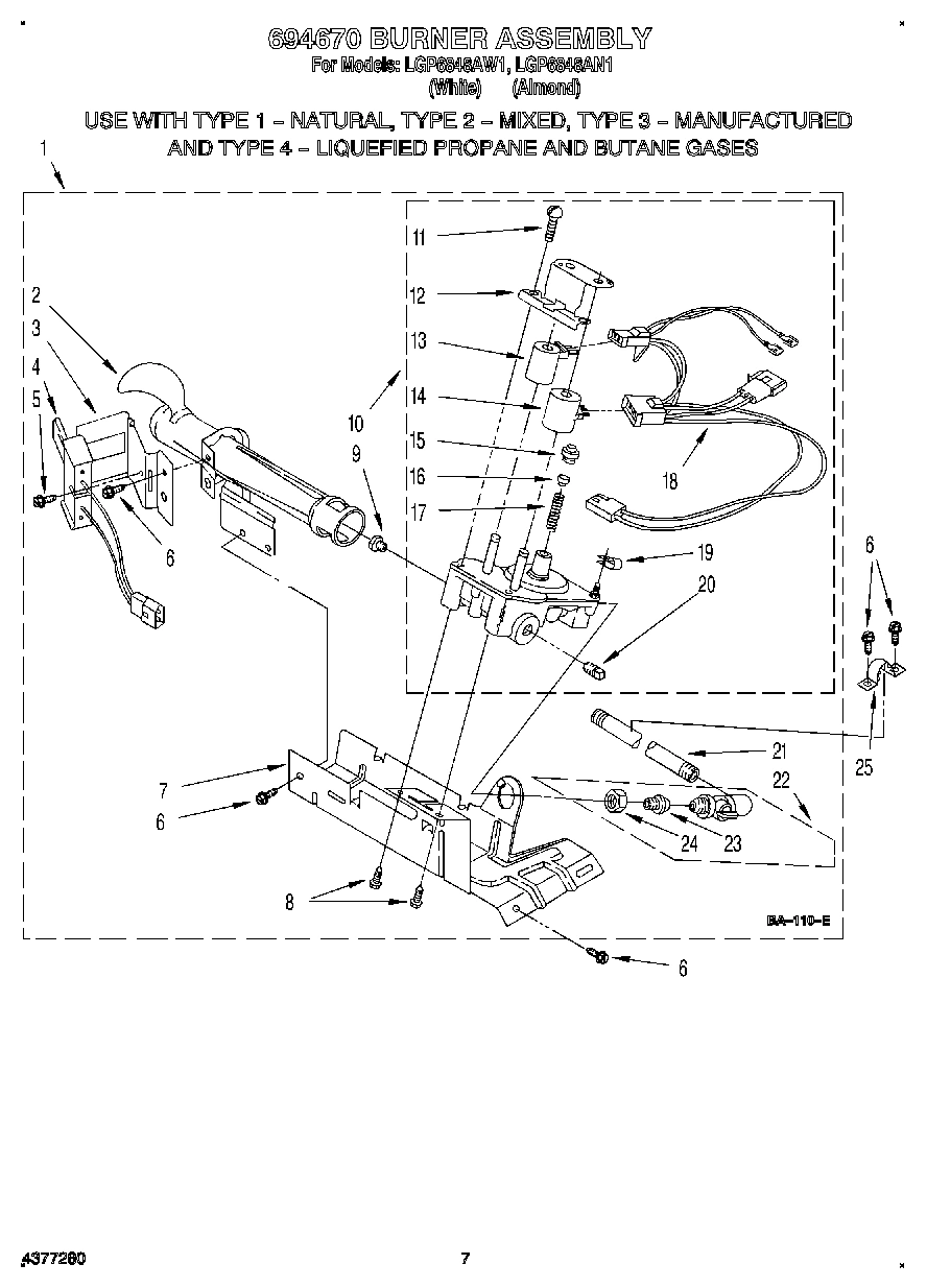 04 - 694670 BURNER ASSEMBLY