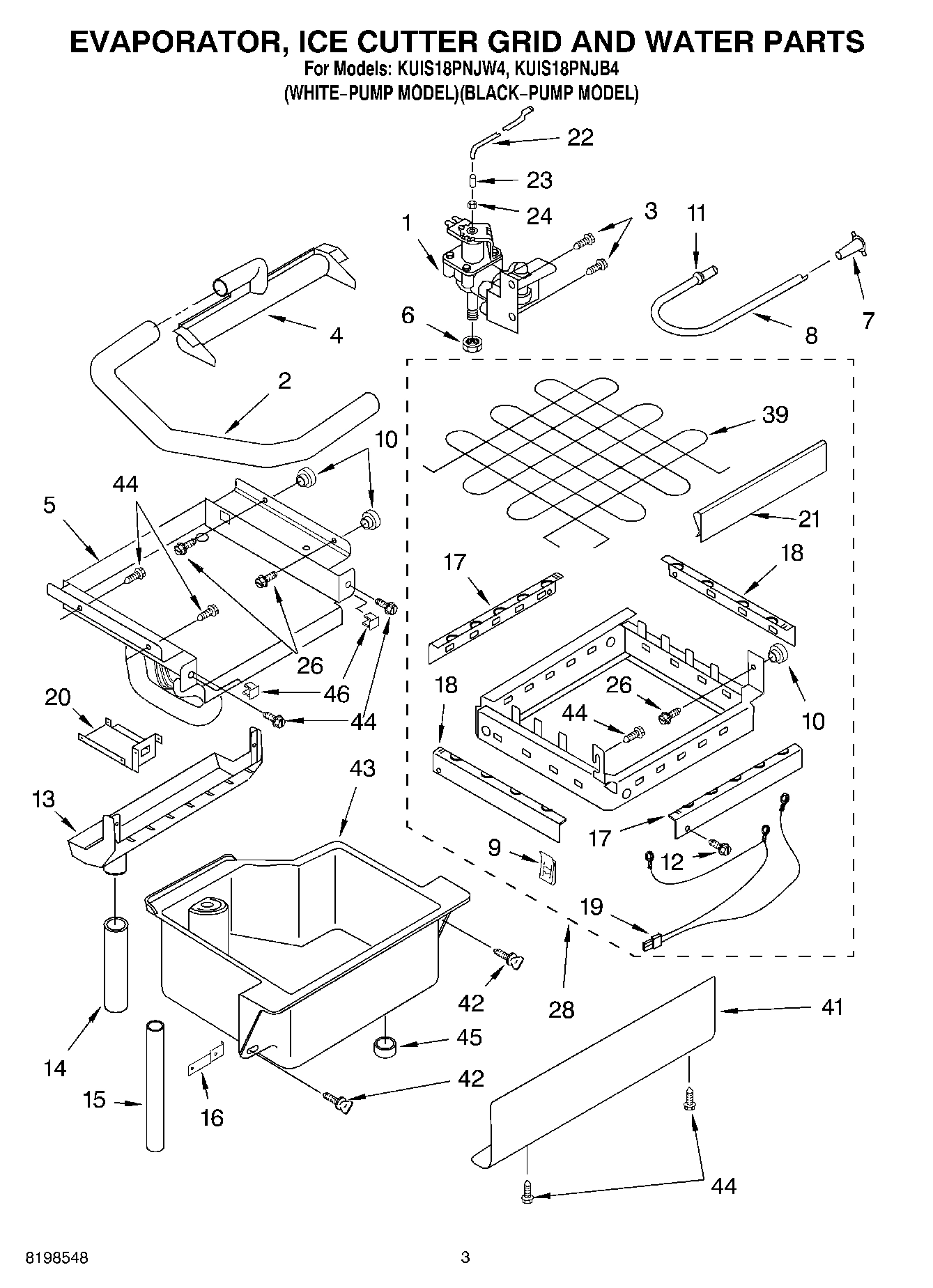 02 - EVAPORATOR ICE CUTTER GRID AND WATER PARTS