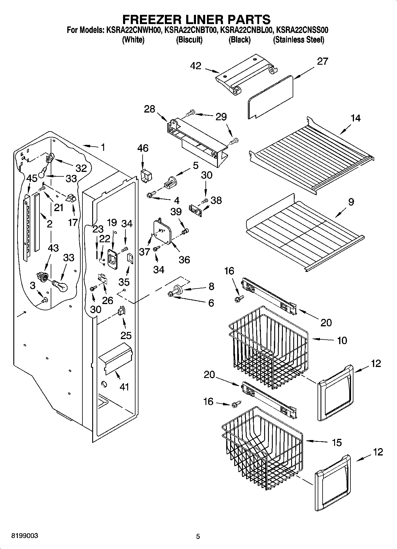 04 - FREEZER LINER PARTS