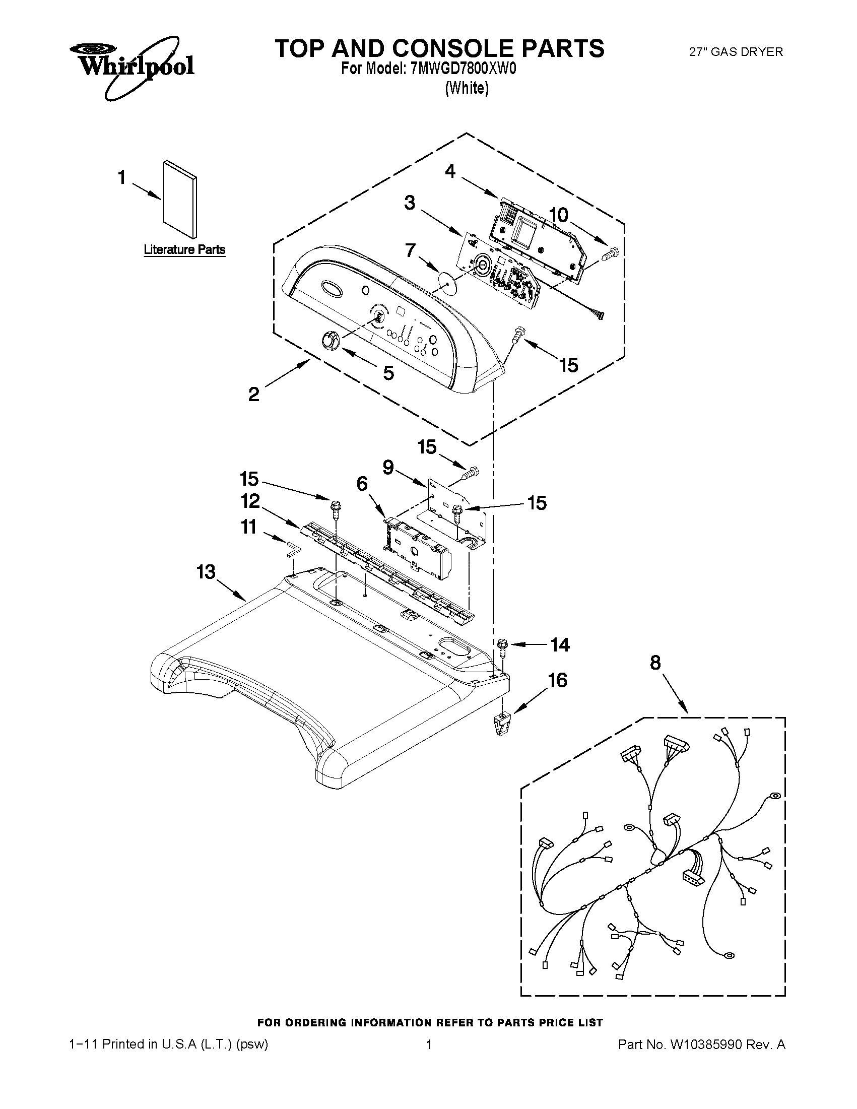 01 - TOP AND CONSOLE PARTS