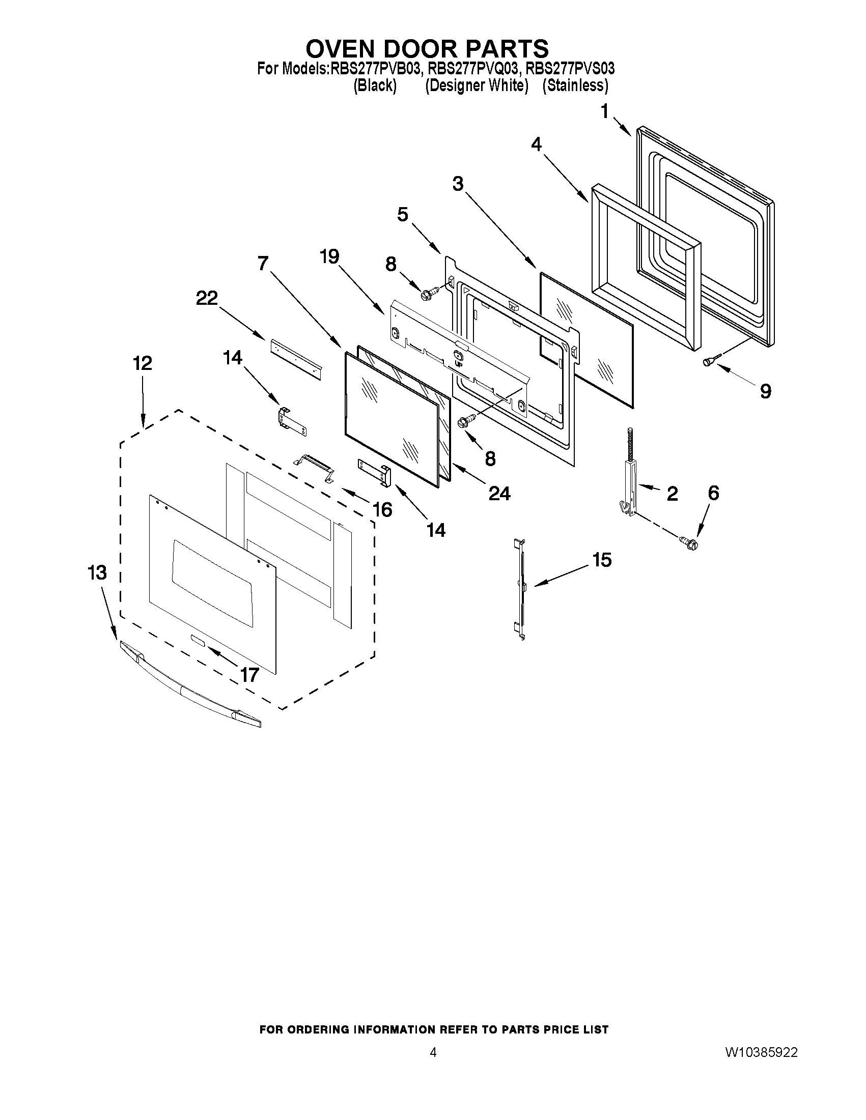 03 - OVEN DOOR PARTS