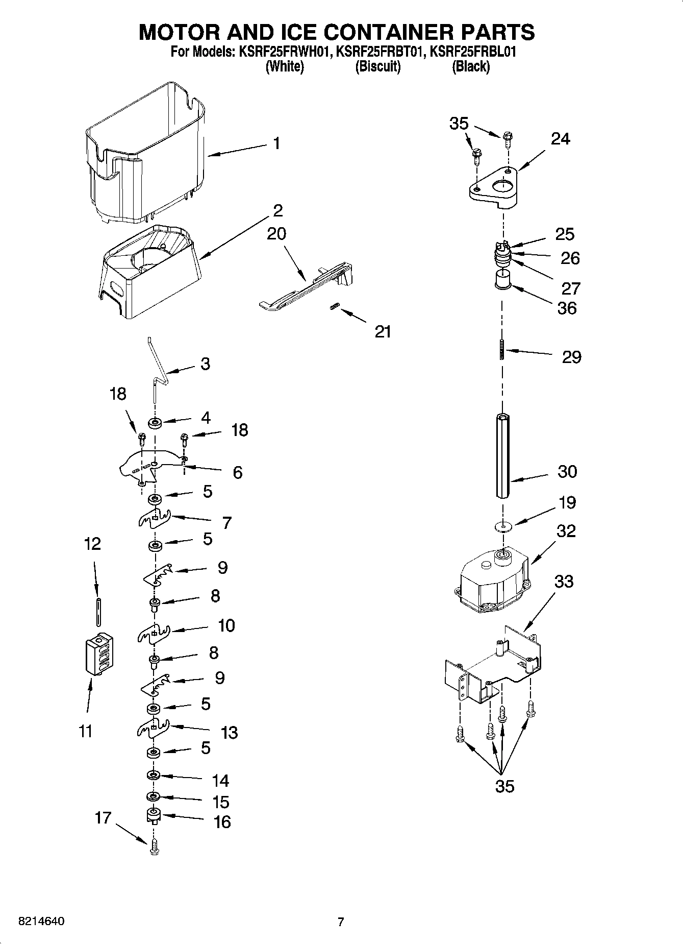 05 - MOTOR AND ICE CONTAINER PARTS