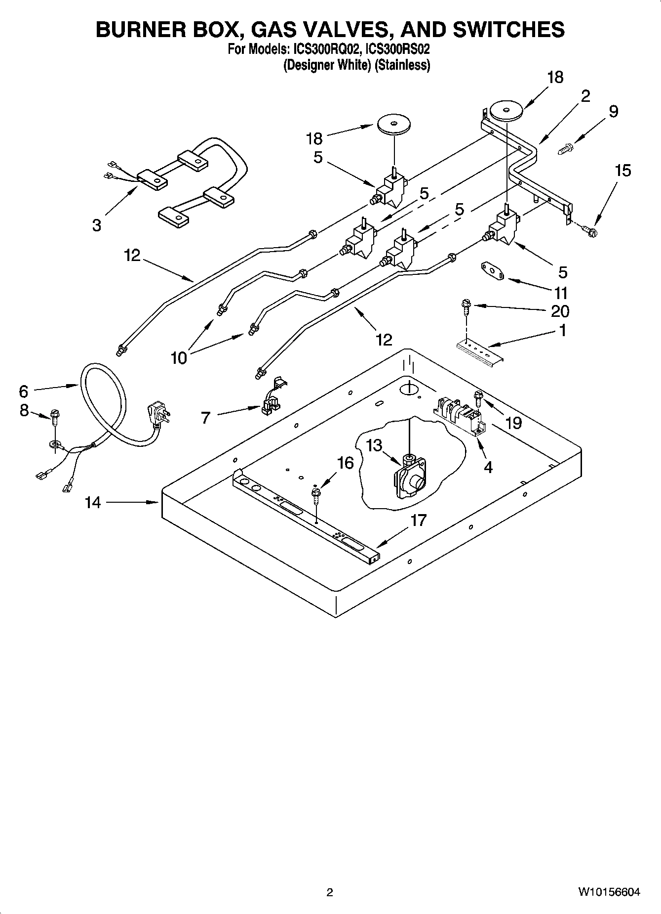 02 - BURNER BOX, GAS VALVES, AND SWITCHES
