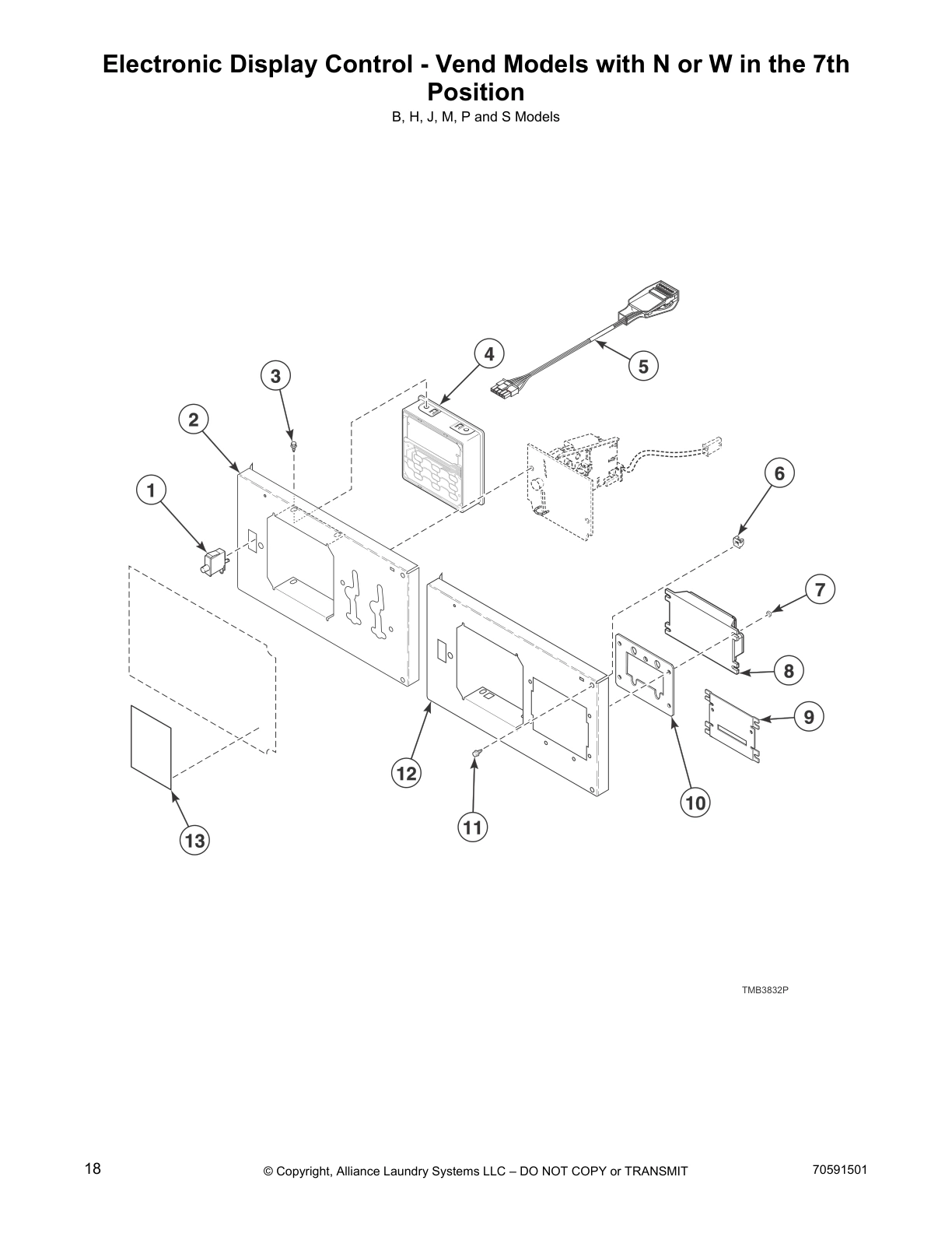 Electronic Display Control - Vend Models with N or W in the 7th 
Position