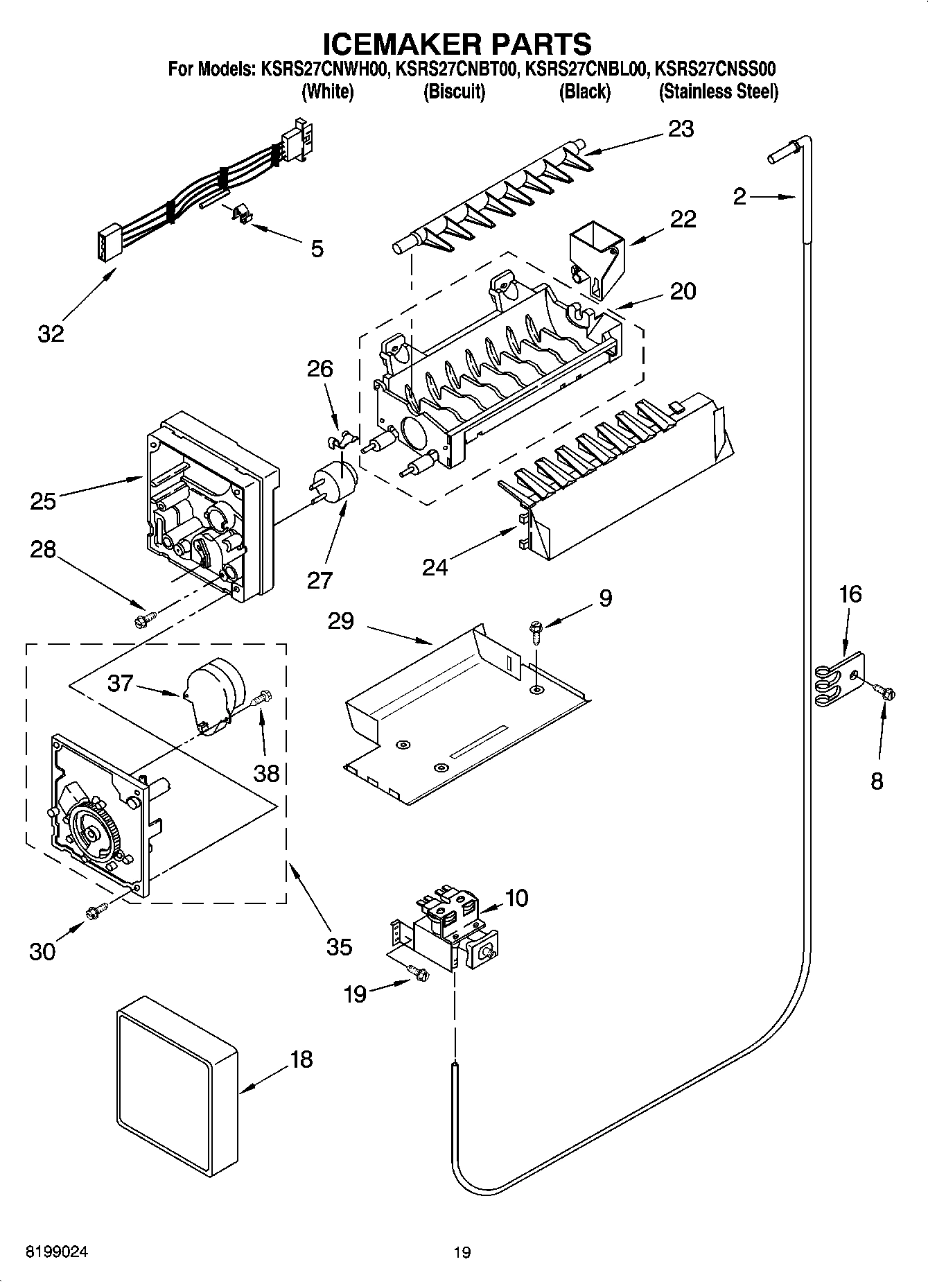 12 - ICEMAKER PARTS, PARTS NOT ILLUSTRATED