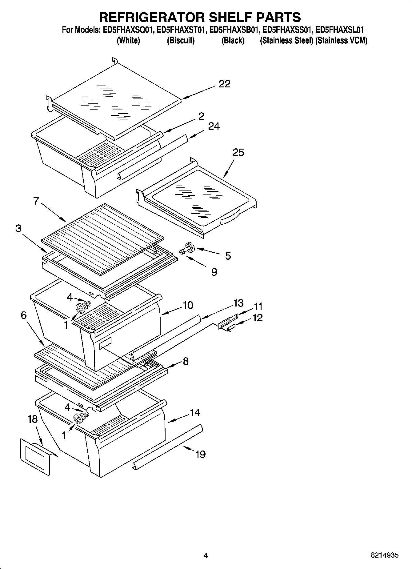 03 - REFRIGERATOR SHELF PARTS