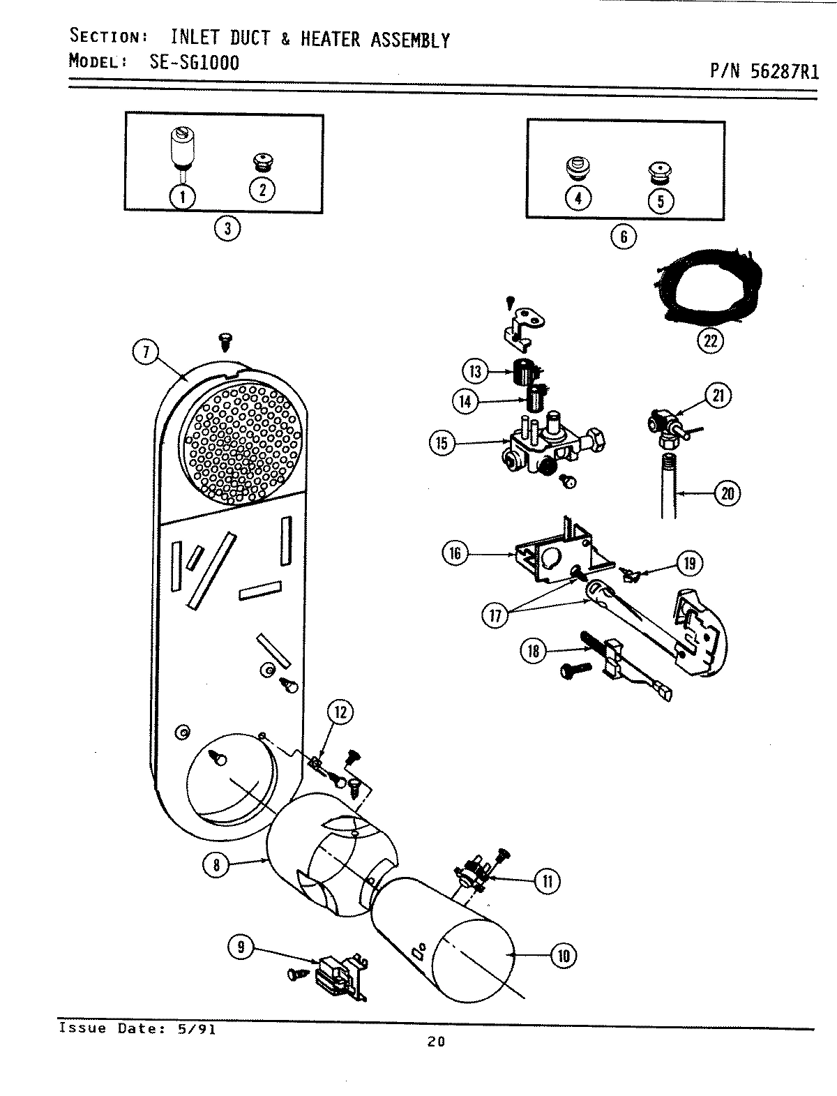 11 - INLET DUCT & HEATER ASSEMBLY (SG1000)