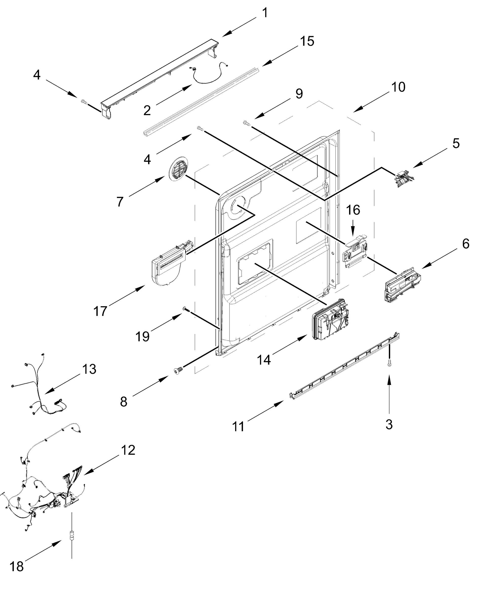 CONTROL PANEL AND INNER DOOR PARTS