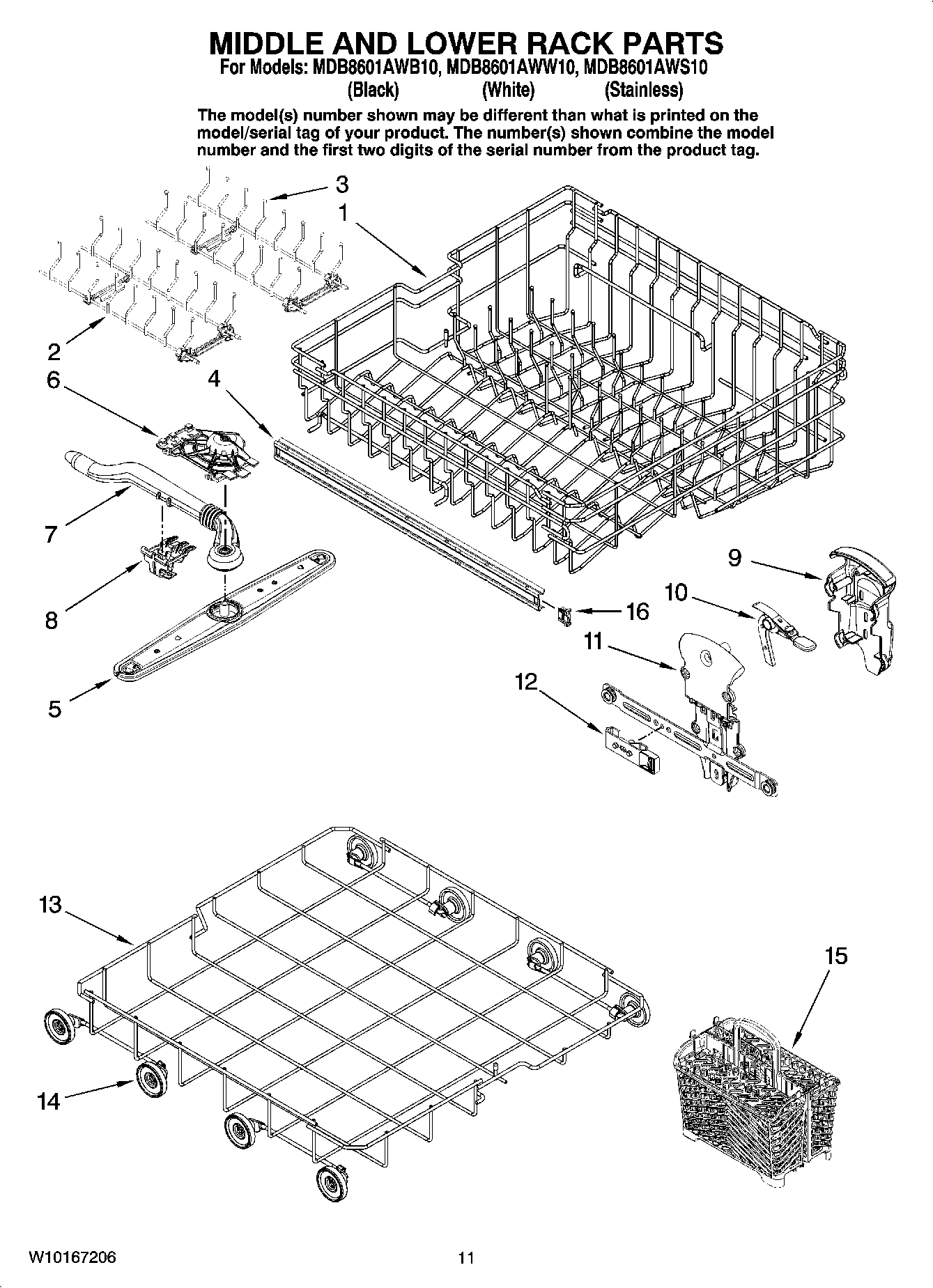 09 - MIDDLE AND LOWER RACK PARTS