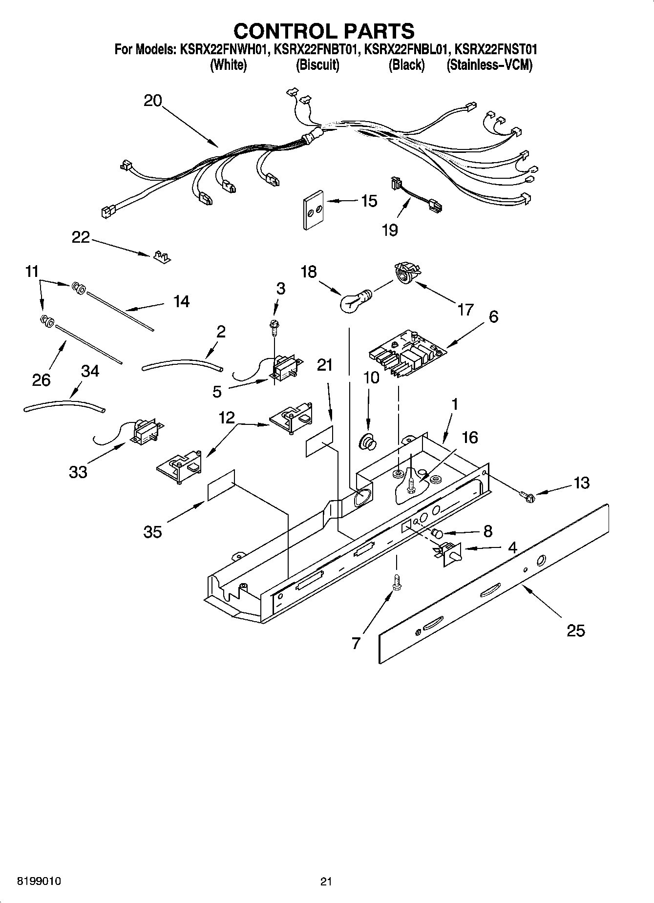12 - CONTROL PARTS, PARTS NOT ILLUSTRATED