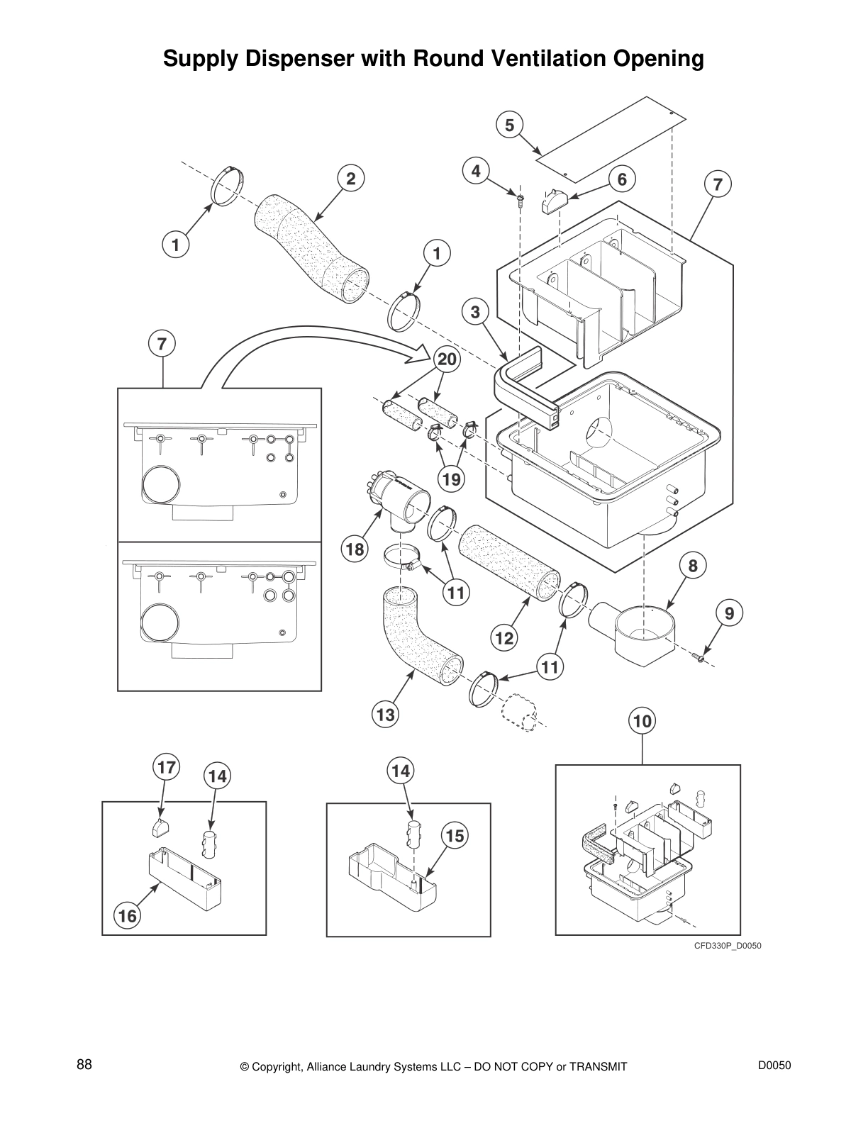 Supply Dispenser with Round Ventilation Opening