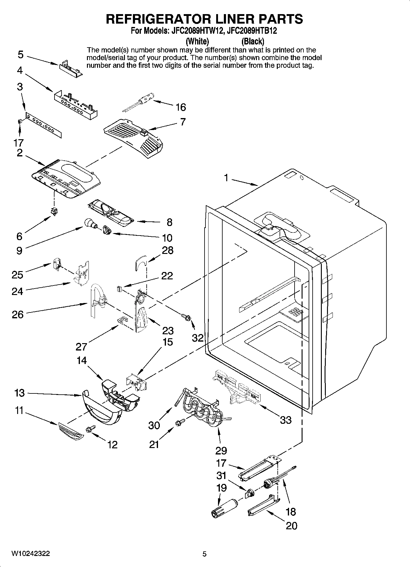 03 - REFRIGERATOR LINER PARTS
