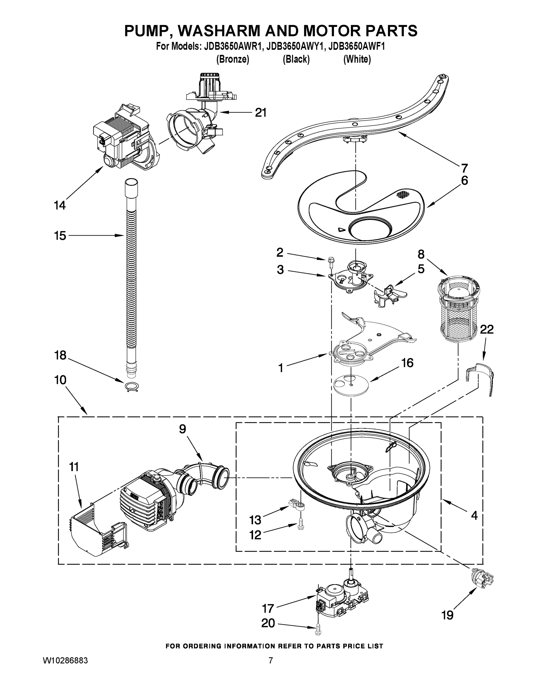 06 - PUMP, WASHARM AND MOTOR PARTS