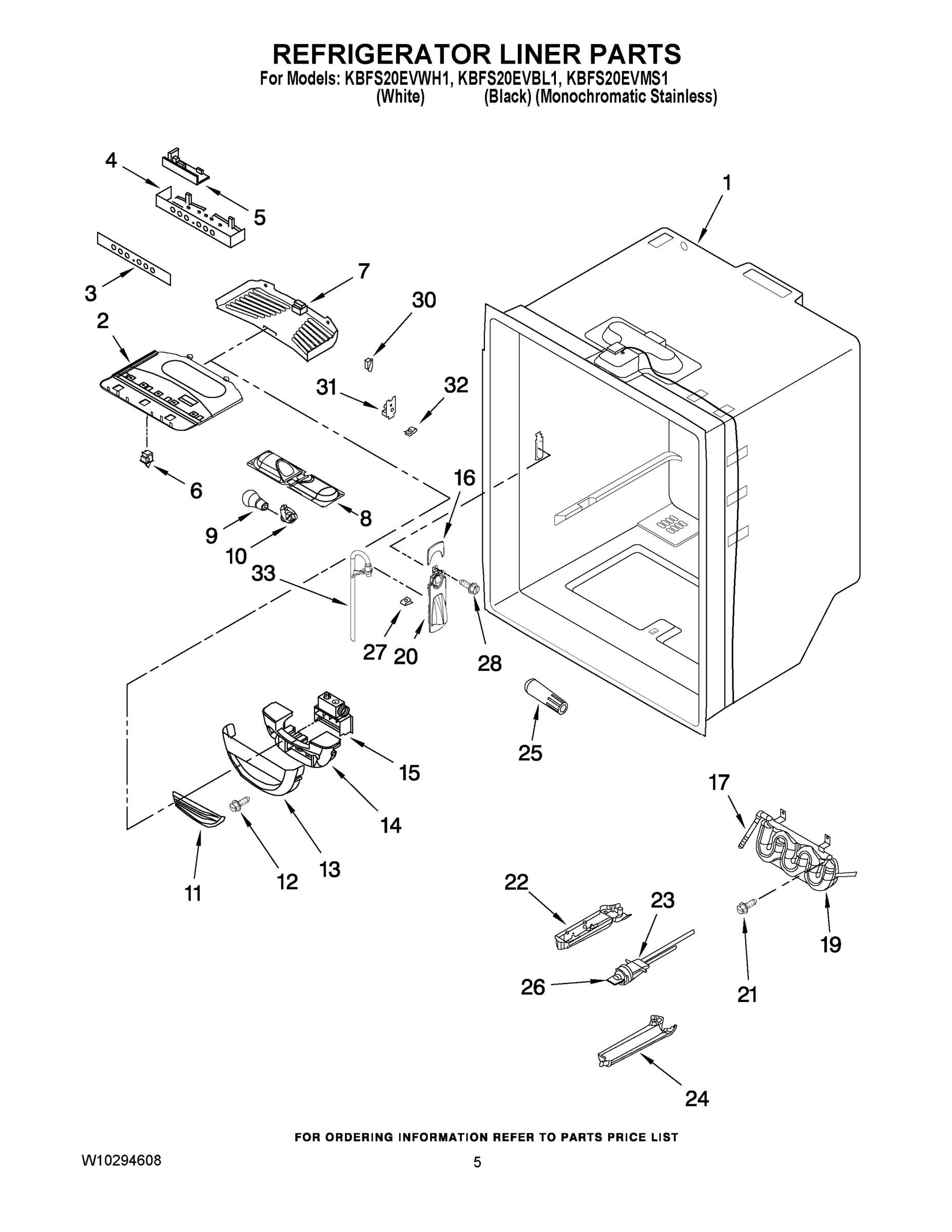 03 - REFRIGERATOR LINER PARTS