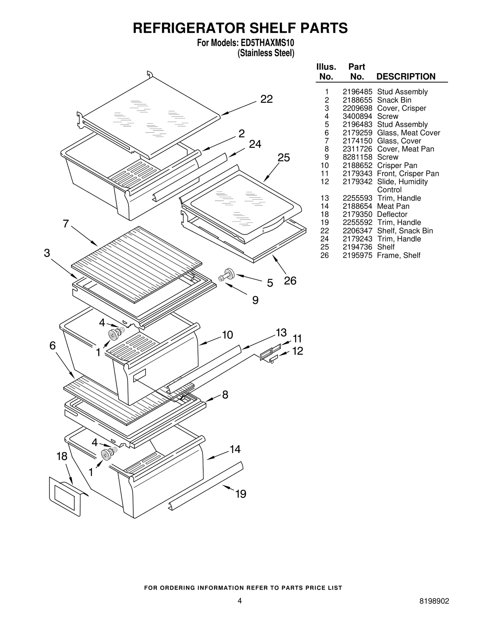 REFRIGERATOR SHELF PARTS