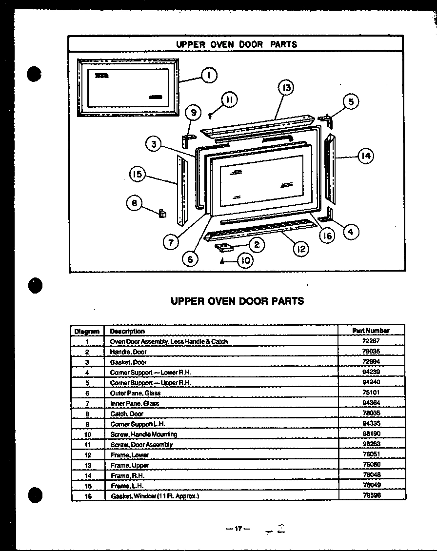 06 - UPPER OVEN DOOR PARTS