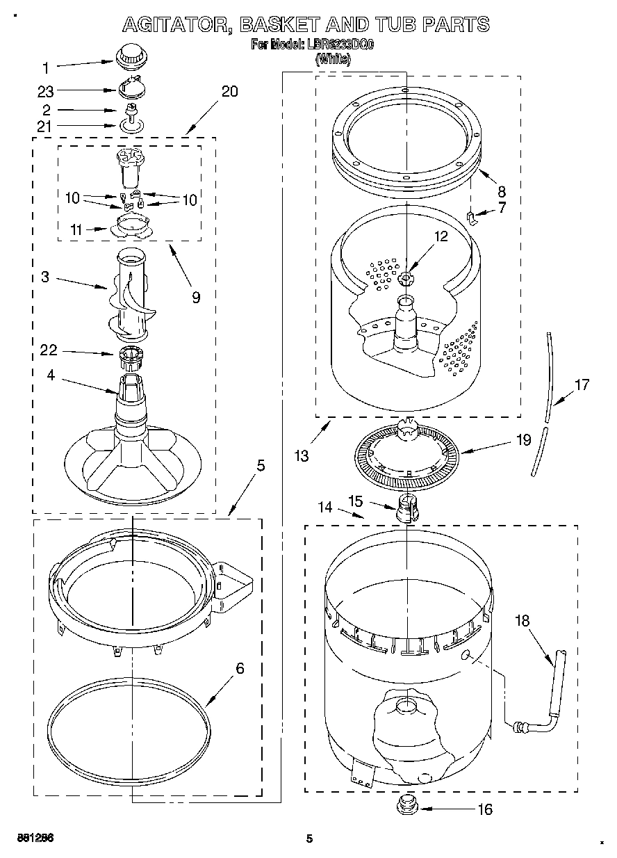03 - AGITATOR, BASKET AND TUB