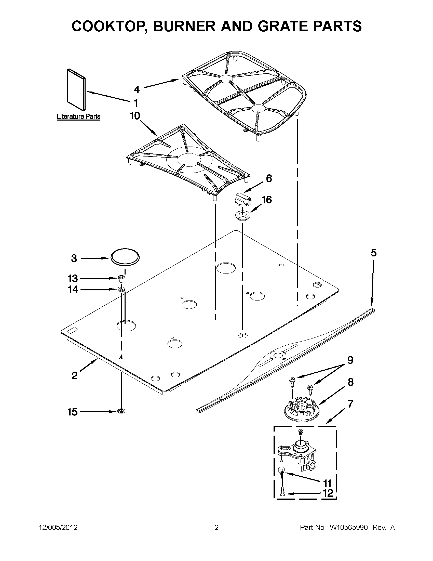 01 - COOKTOP, BURNER AND GRATE PARTS