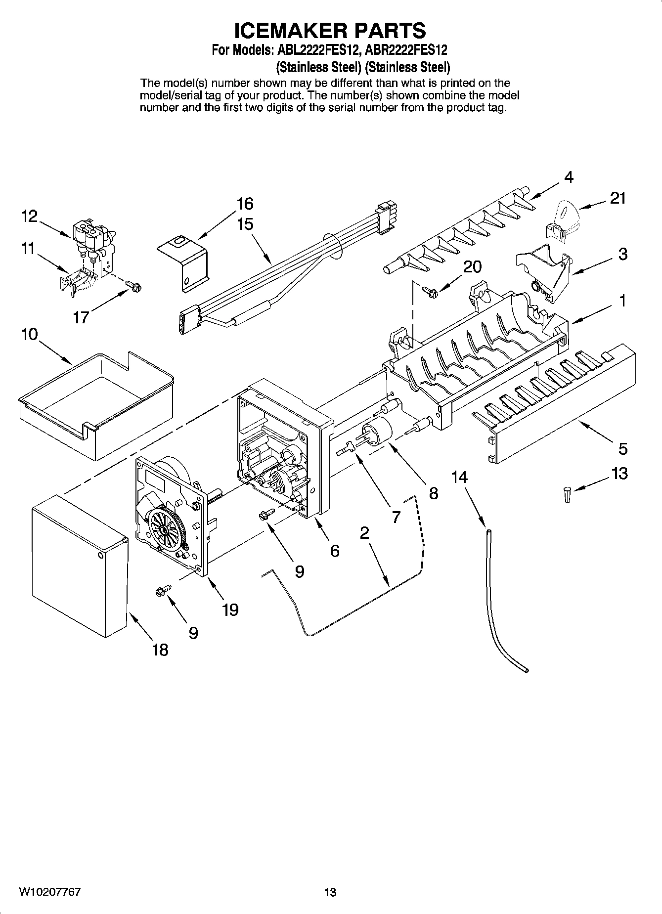 08 - ICEMAKER PARTS, OPTIONAL PARTS (NOT INCLUDED)