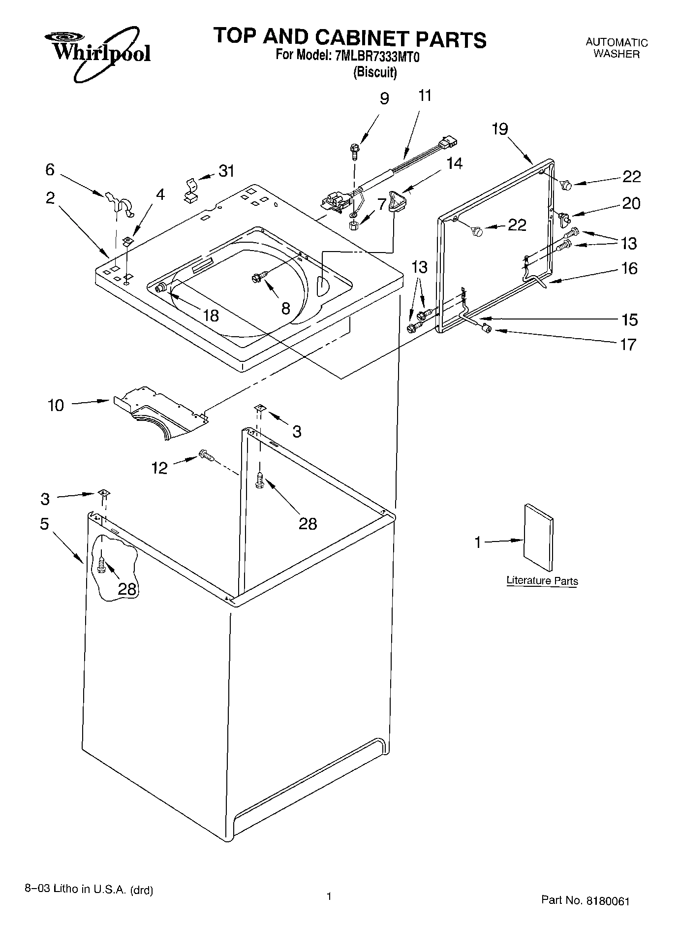 01 - TOP AND CABINET PARTS