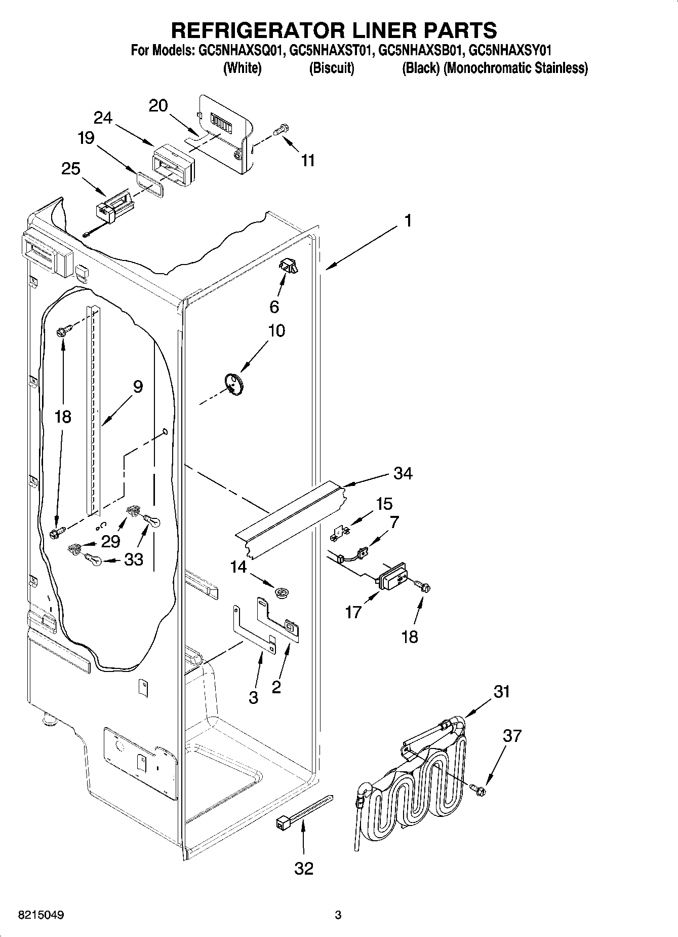 02 - REFRIGERATOR LINER PARTS