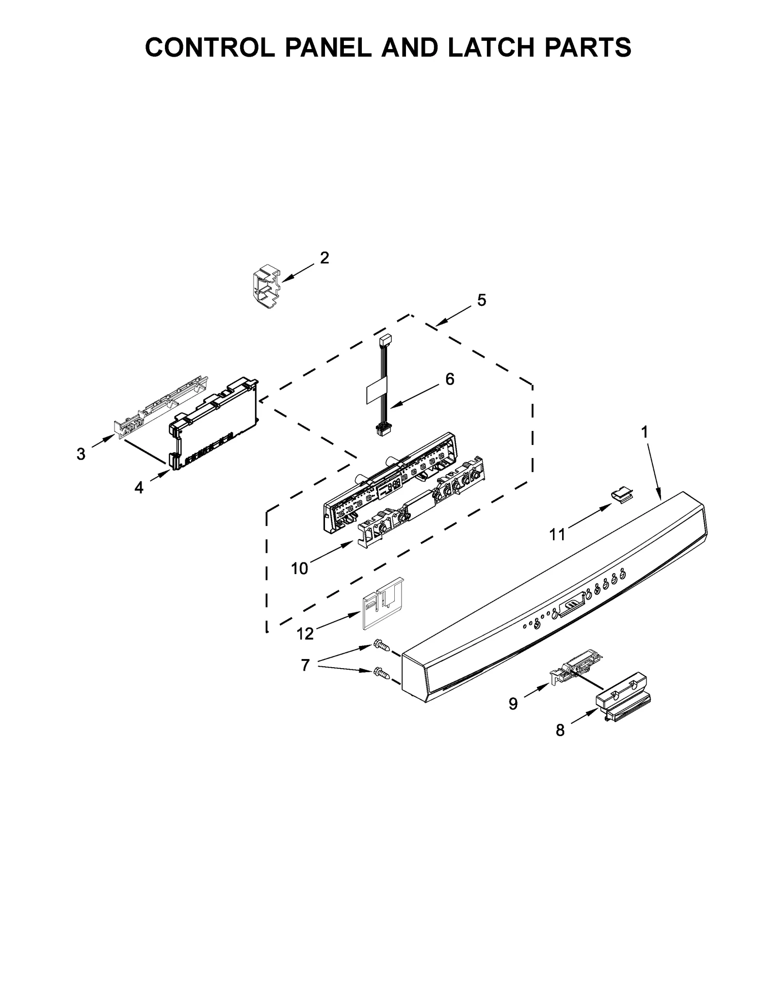 CONTROL PANEL AND LATCH PARTS
