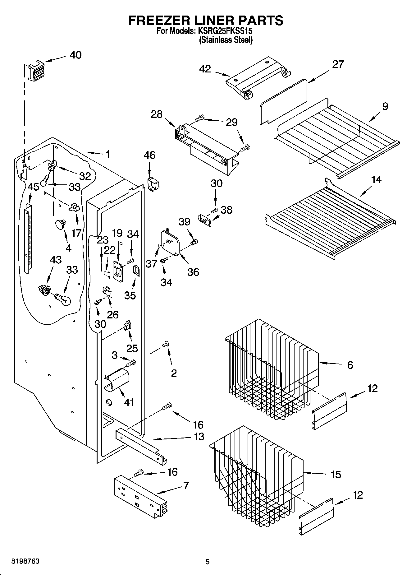 04 - FREEZER LINER PARTS
