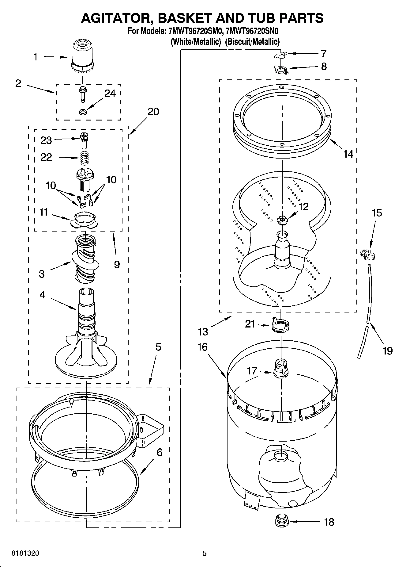 03 - AGITATOR, BASKET AND TUB PARTS