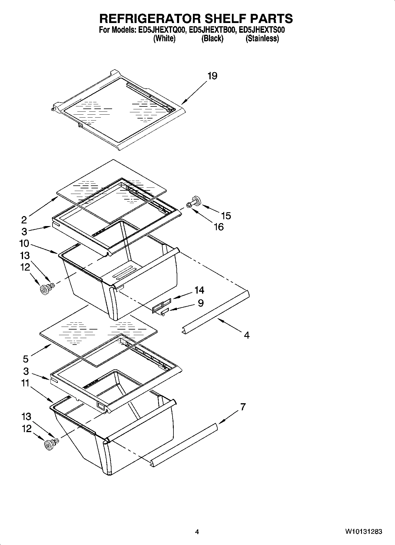 03 - REFRIGERATOR SHELF PARTS