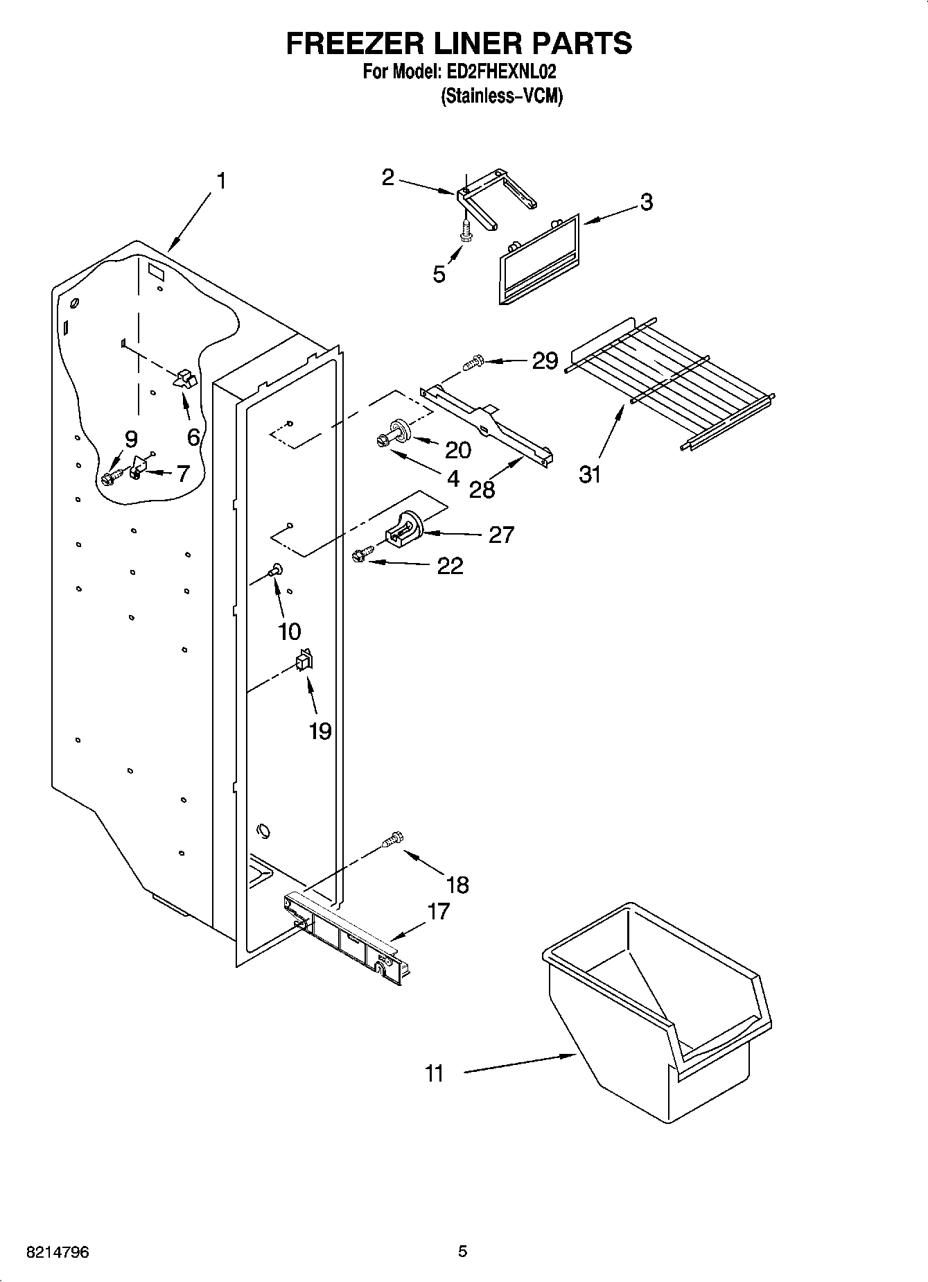 04 - FREEZER LINER PARTS