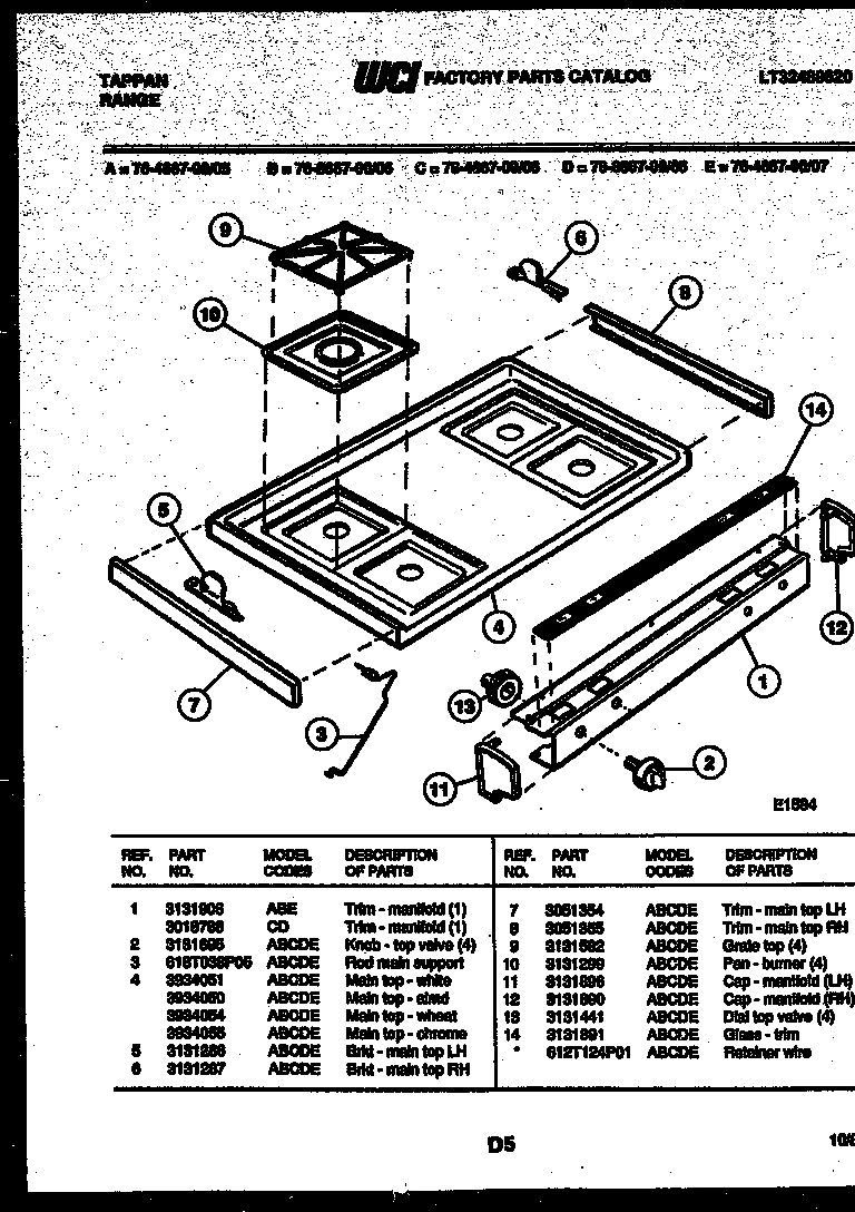 03 - COOKTOP PARTS