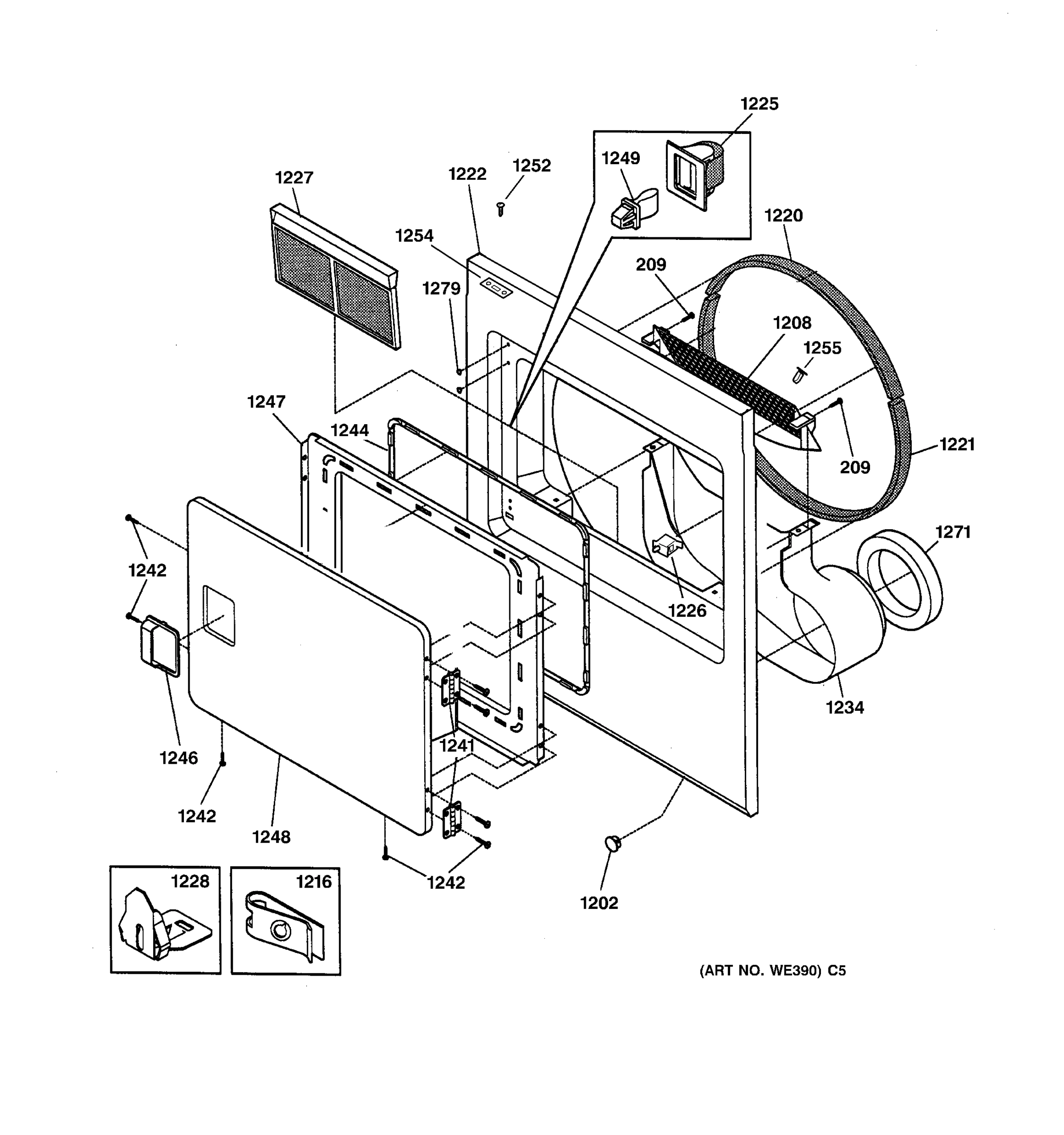 FRONT PANEL & LINT FILTER