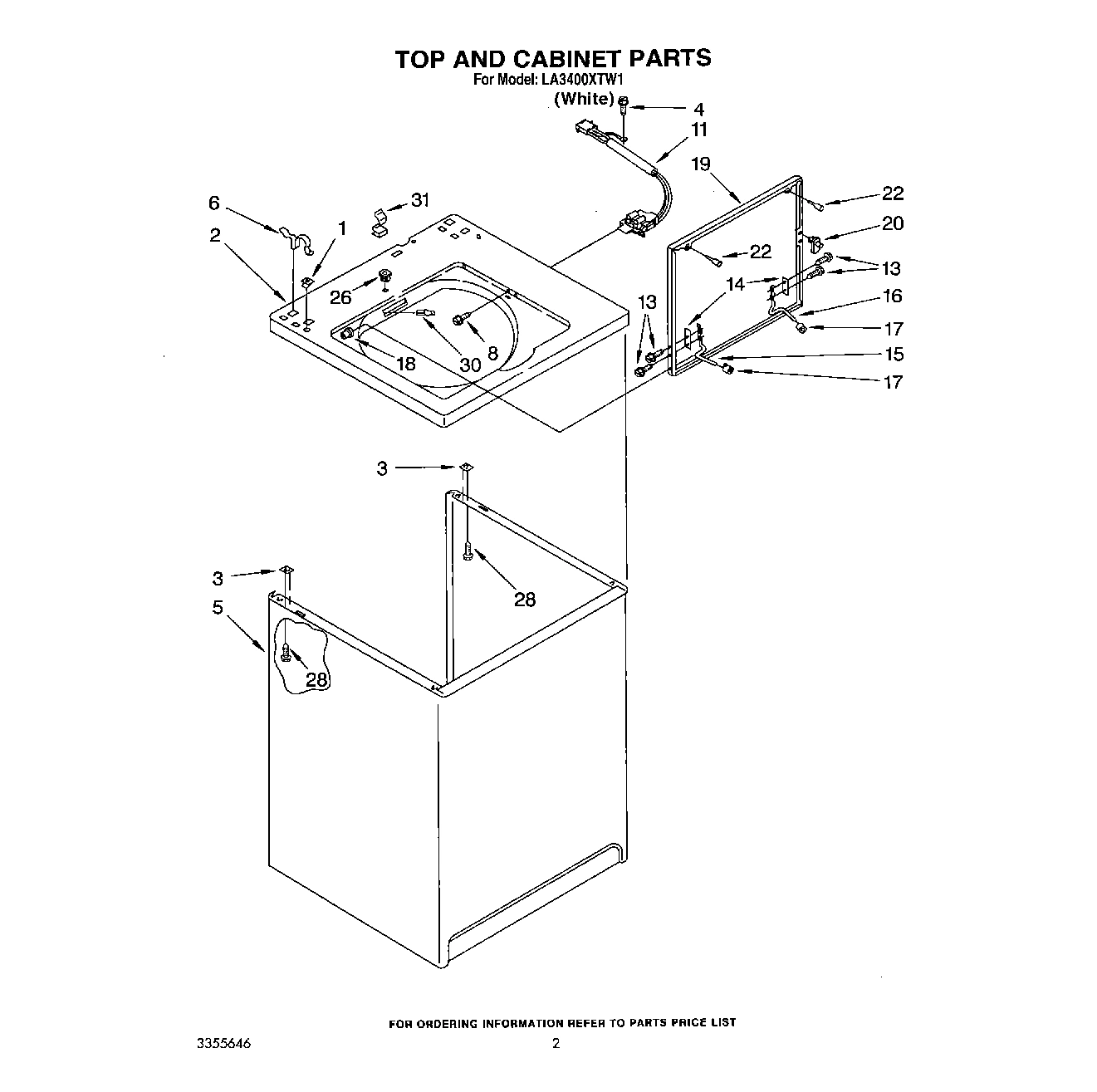 02 - TOP AND CABINET, LIT/OPTIONAL