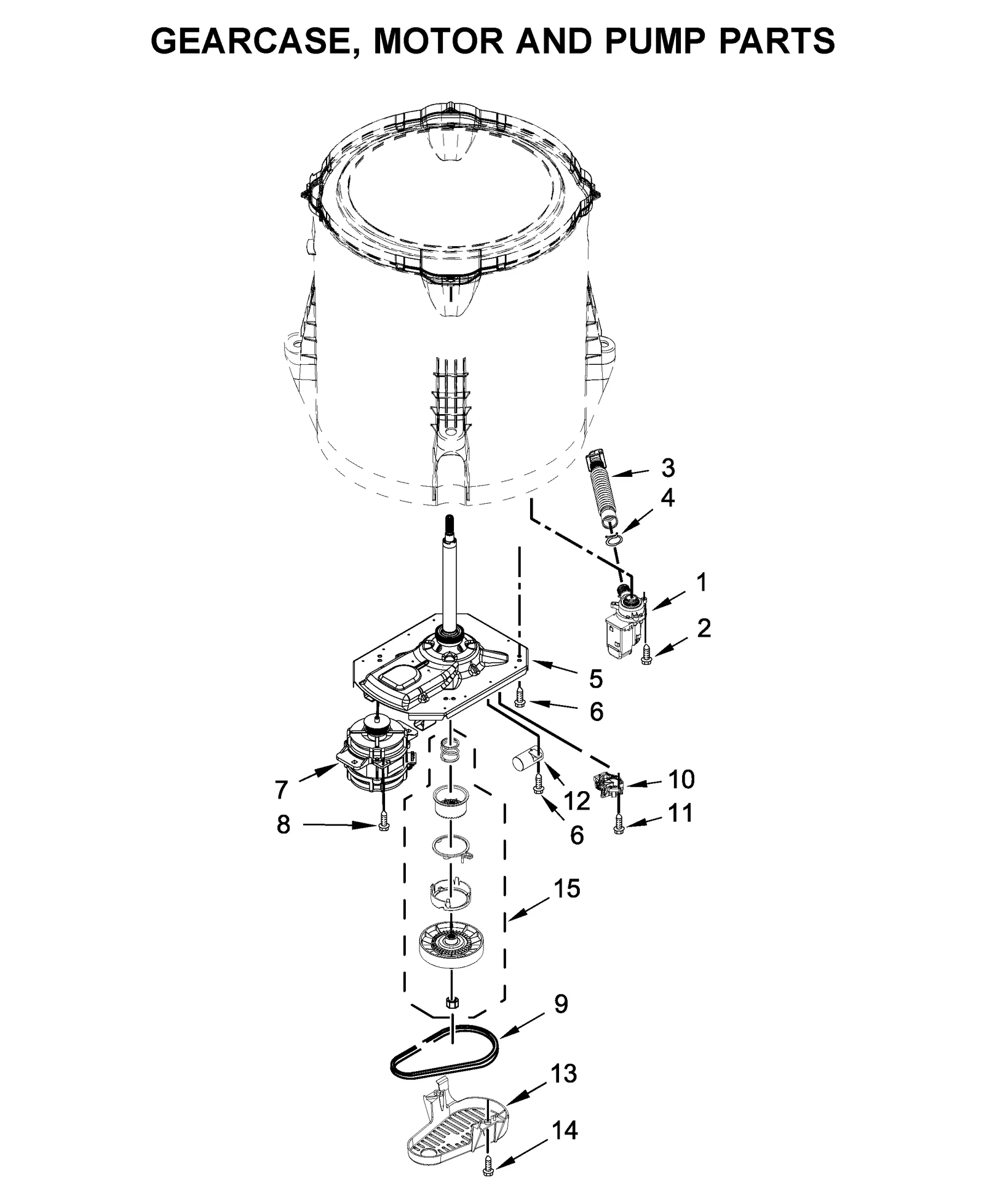 GEARCASE, MOTOR AND PUMP PARTS