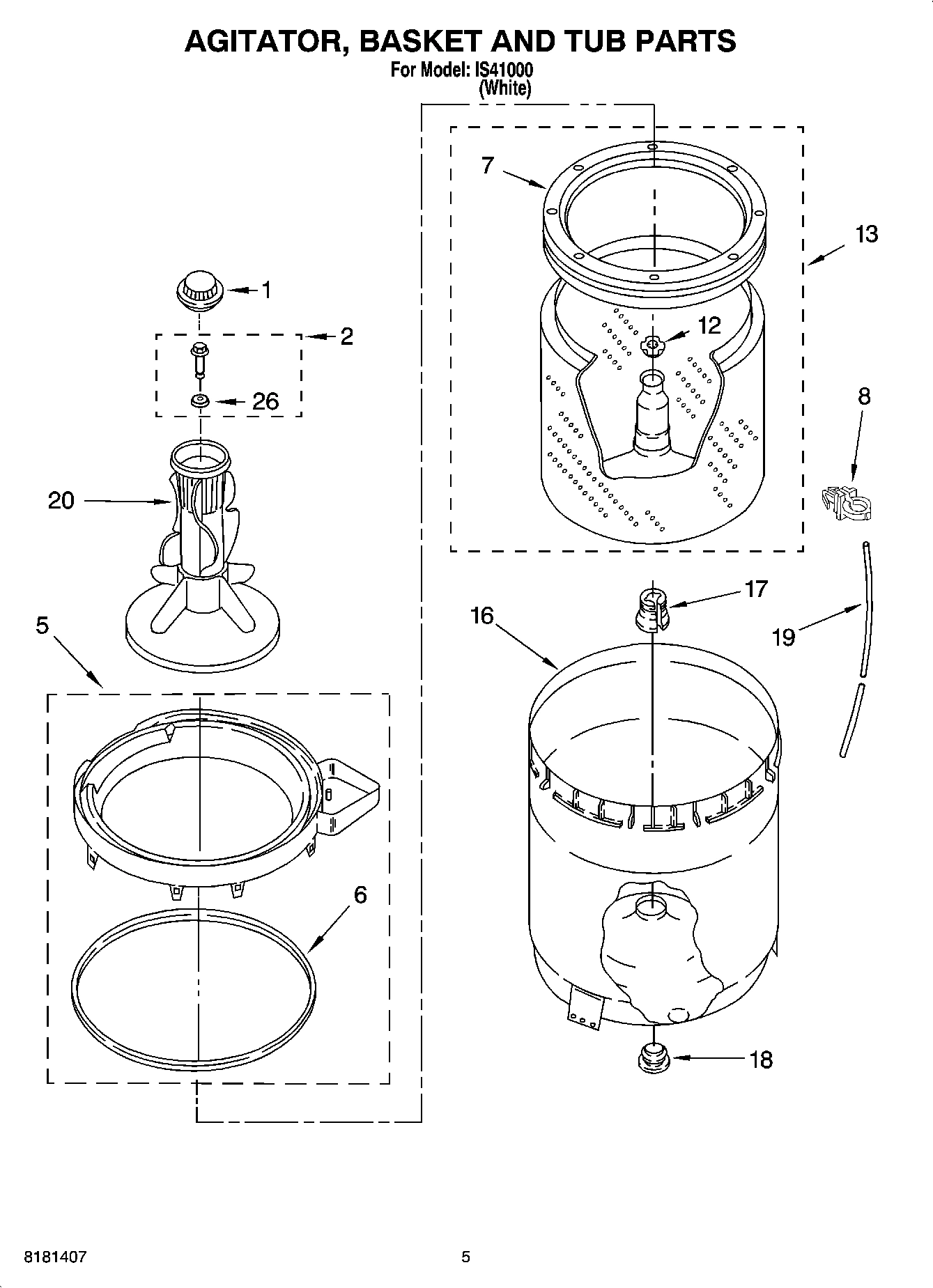 03 - AGITATOR, BASKET AND TUB PARTS