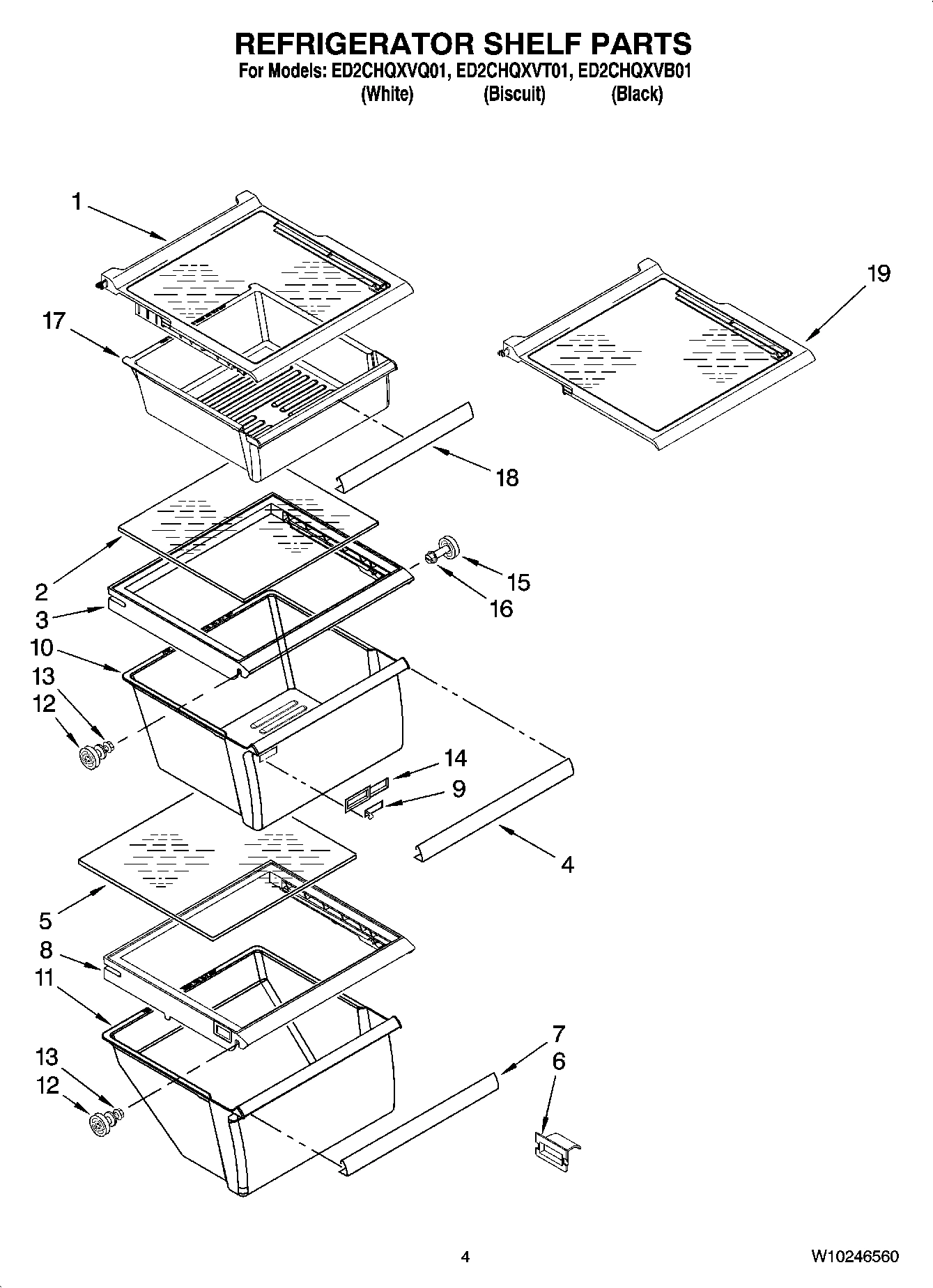 03 - REFRIGERATOR SHELF PARTS