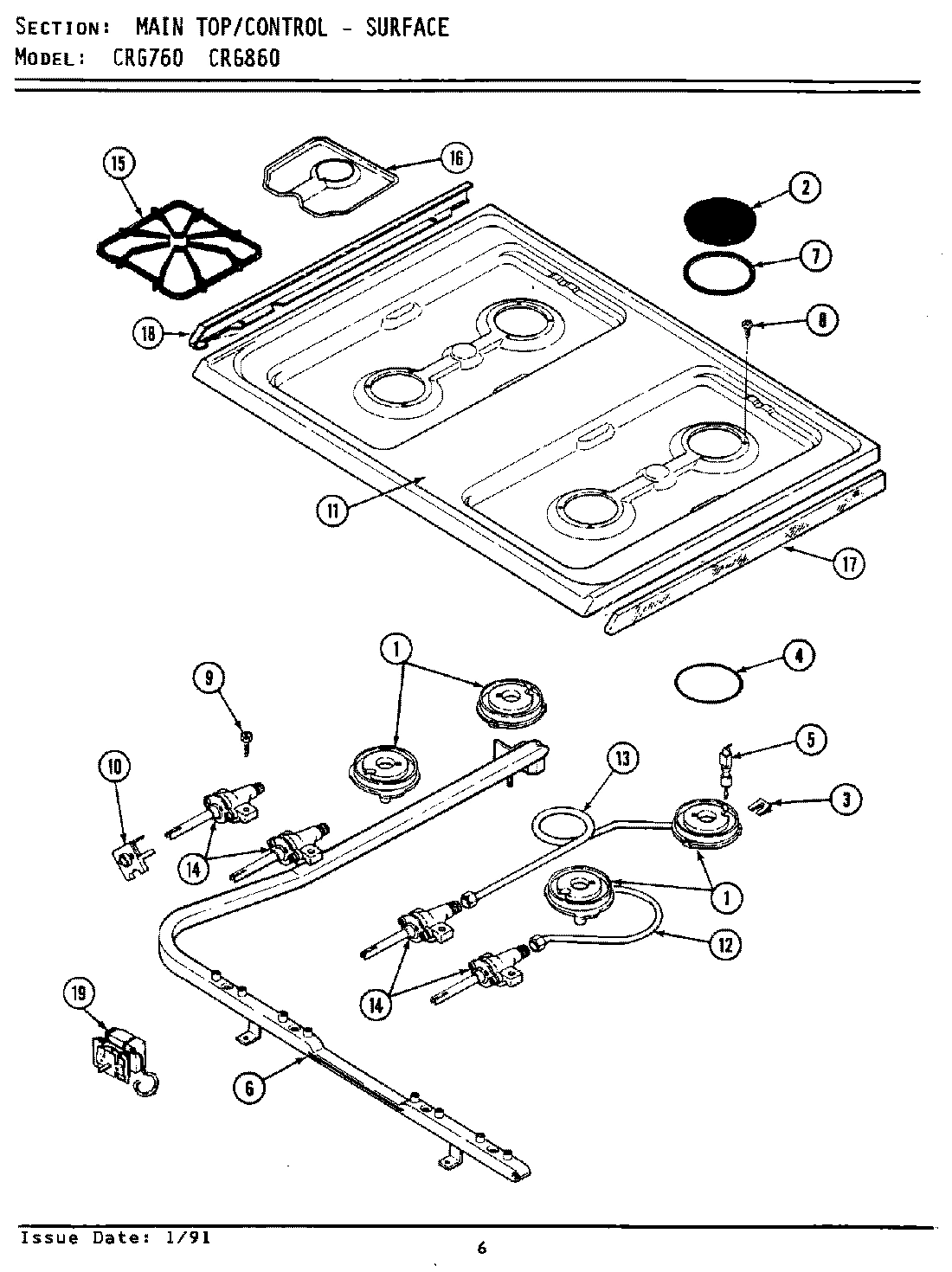 07 - MAIN TOP/GAS CONTROLS (xCRG760 xCRG860)