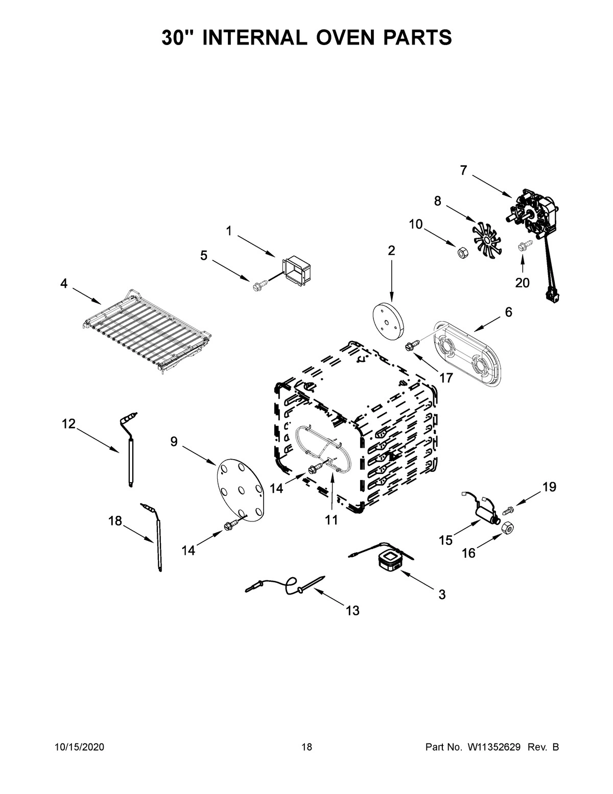 10 - 30" INTERNAL OVEN PARTS