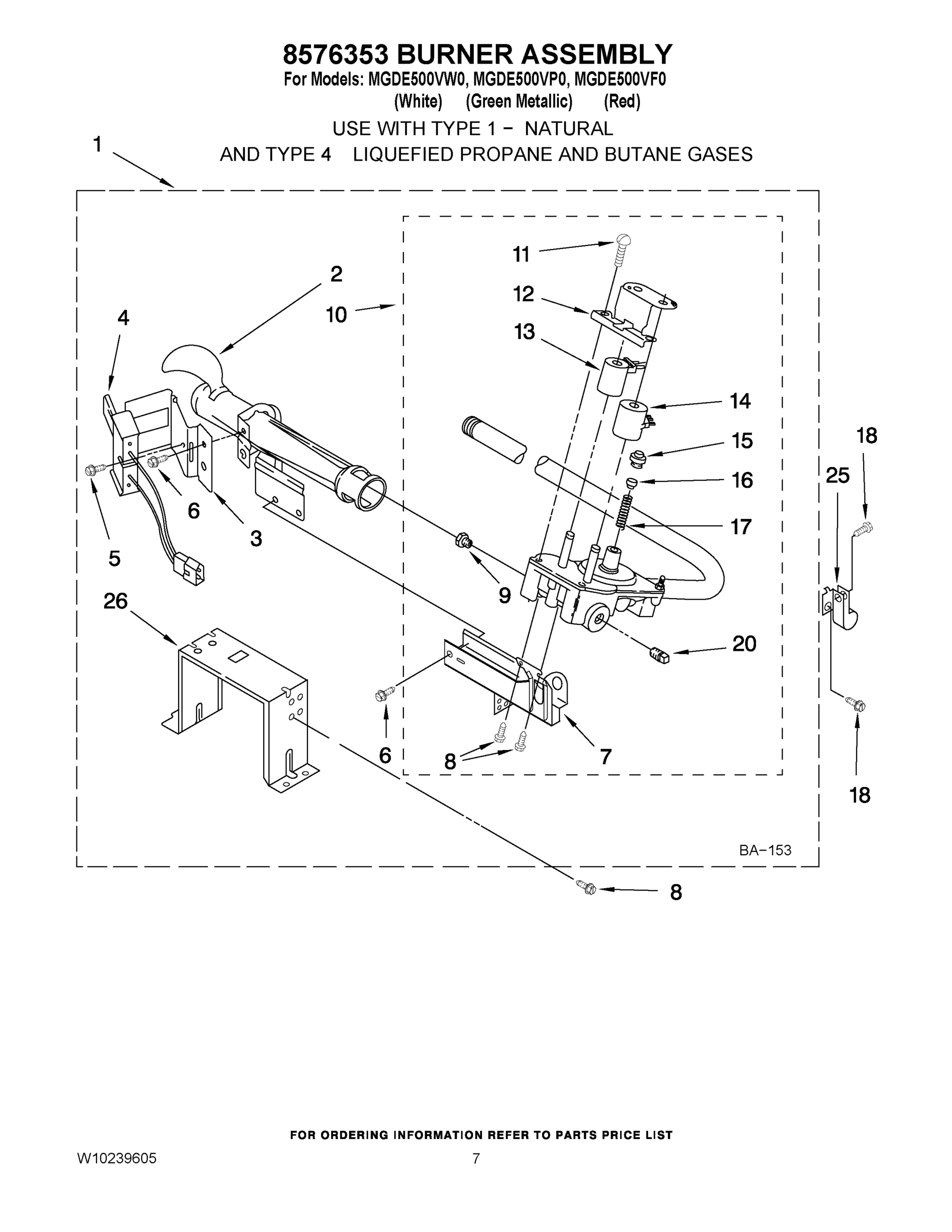 04 - 8576353 BURNER ASSEMBLY