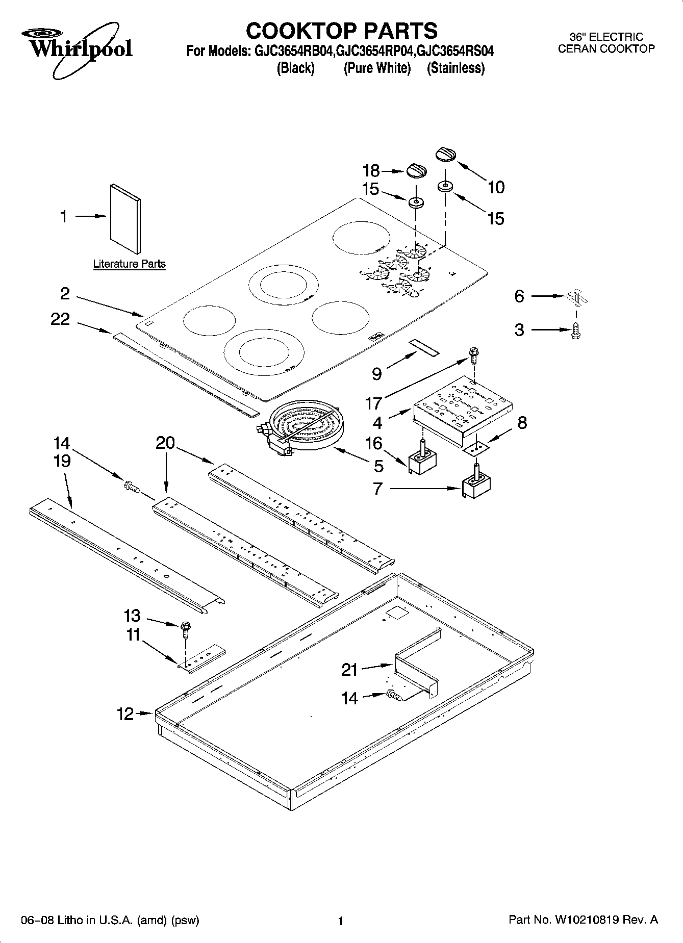 01 - COOKTOP PARTS, OPTIONAL PARTS