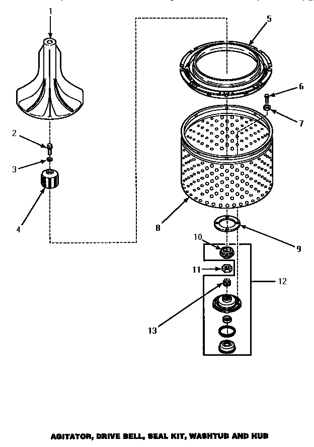 02 - AGITATOR/DRIVE BELL/SEAL KIT/TUB & HUB