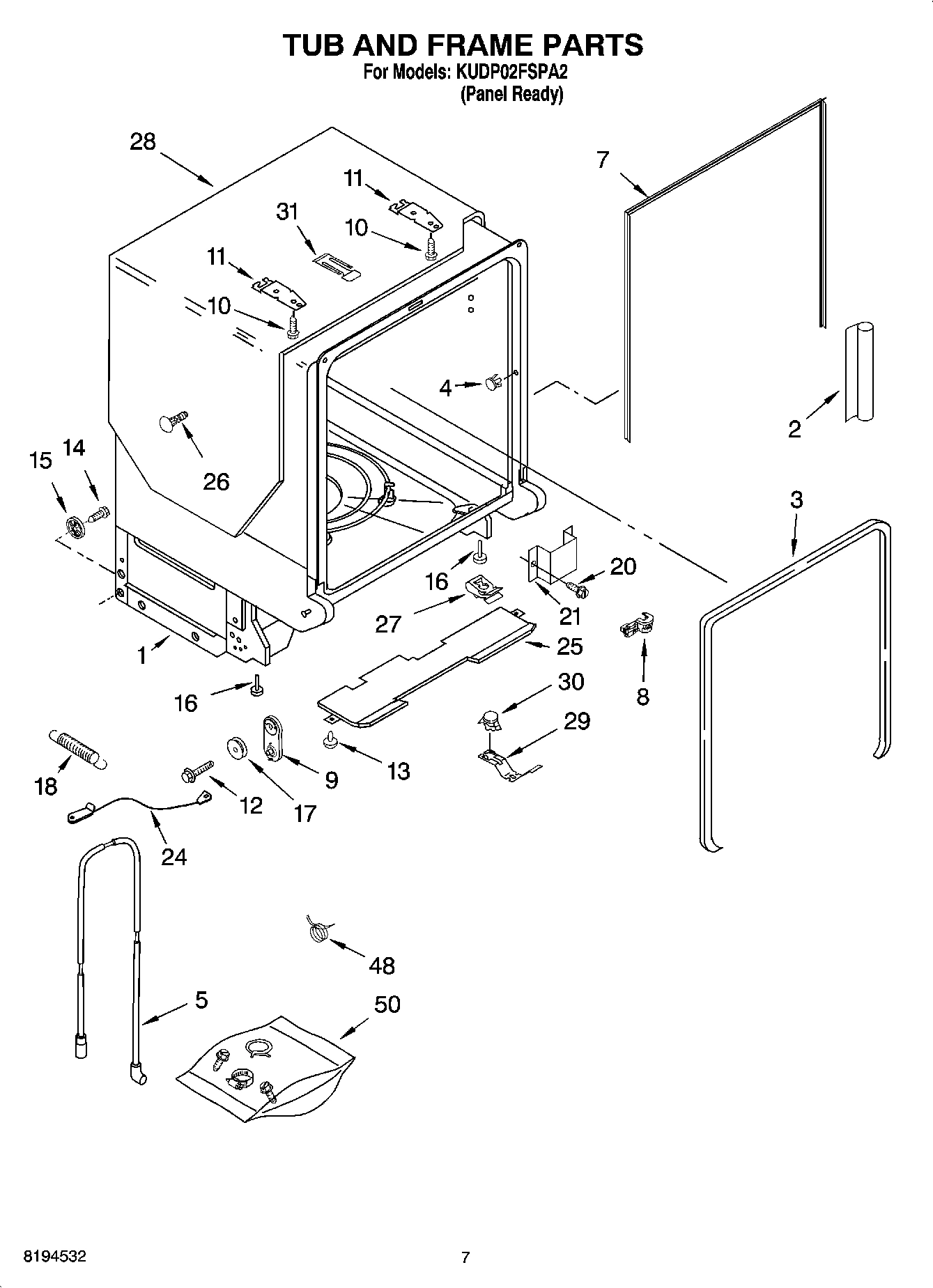 07 - TUB AND FRAME PARTS