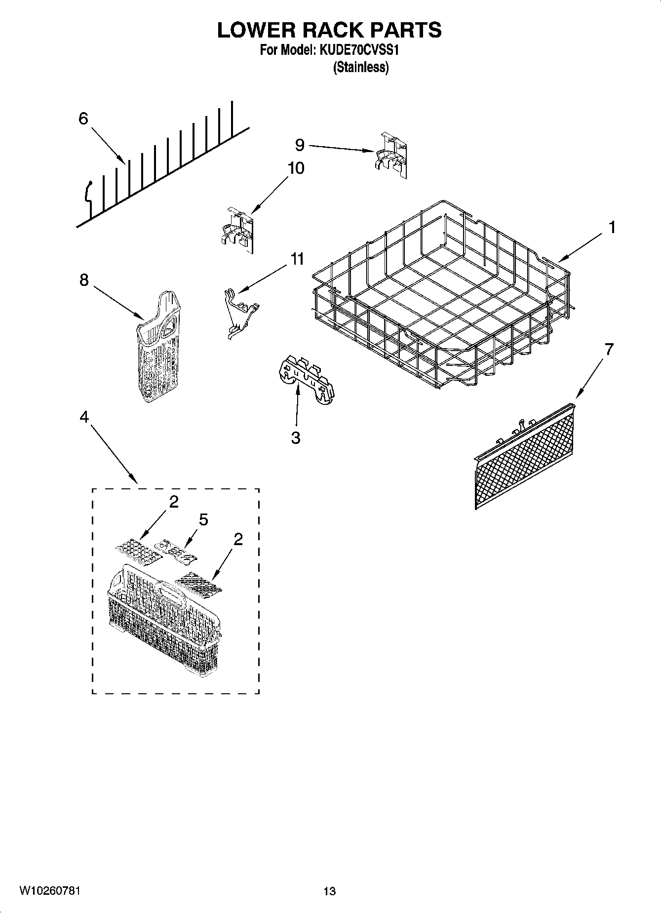 10 - LOWER RACK PARTS