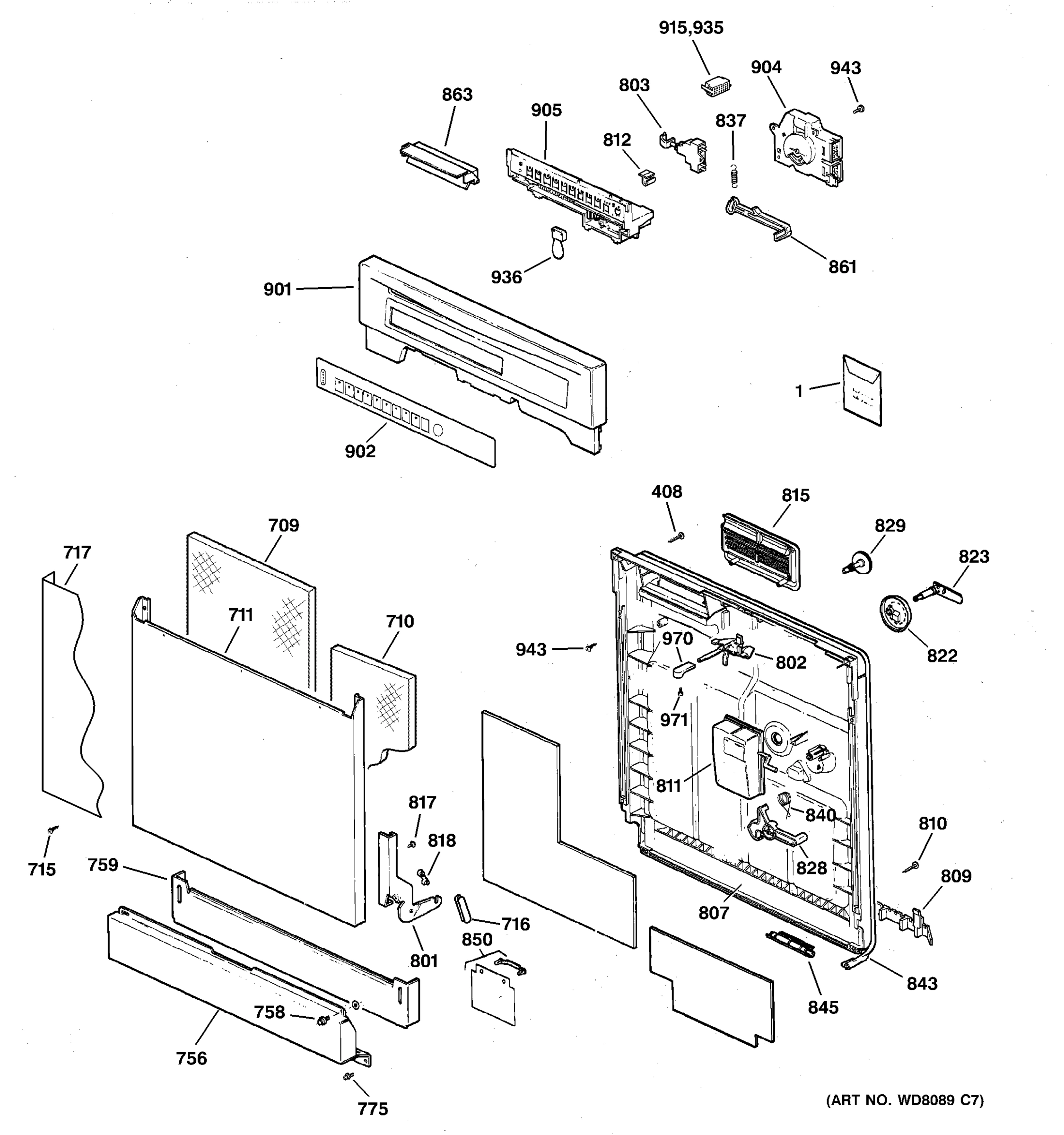 ESCUTCHEON & DOOR ASSEMBLY