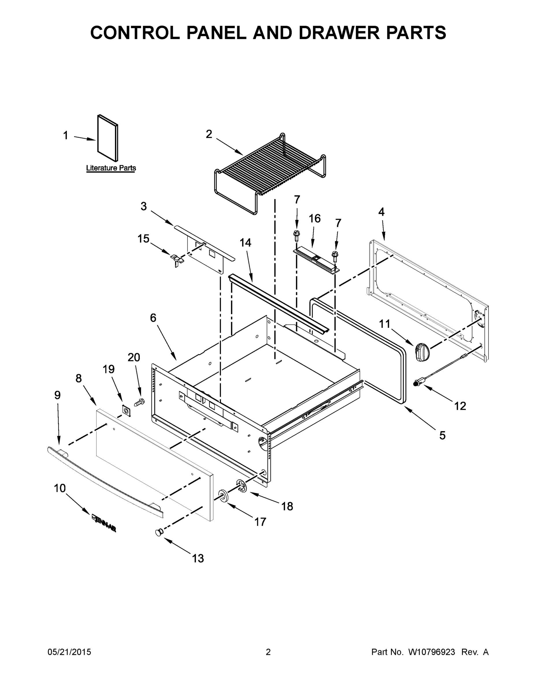 02 - CONTROL PANEL AND DRAWER PARTS