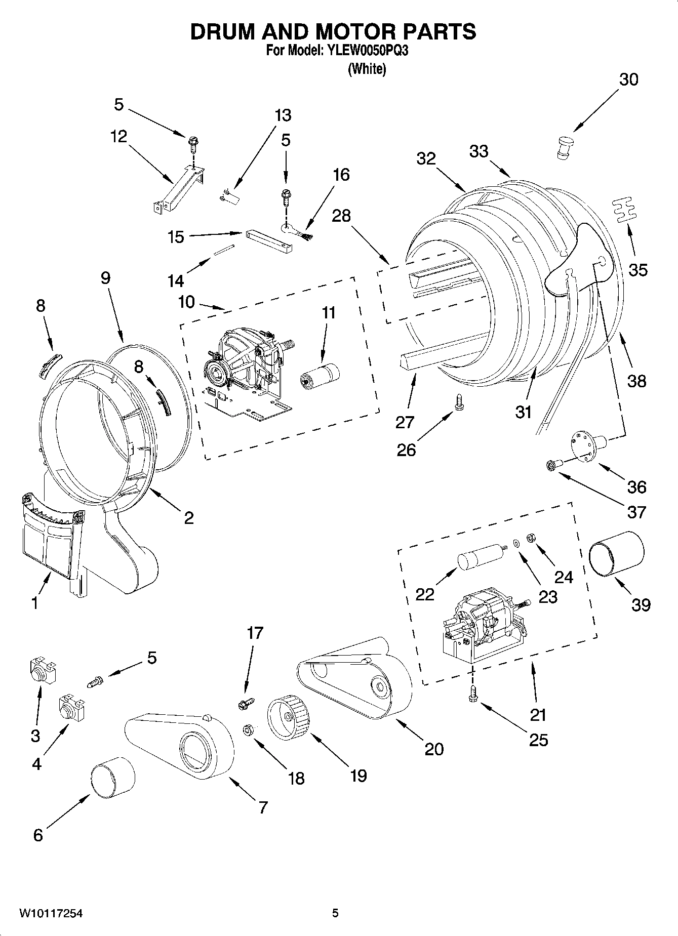 03 - DRUM AND MOTOR PARTS, OPTIONAL PARTS (NOT INCLUDED)