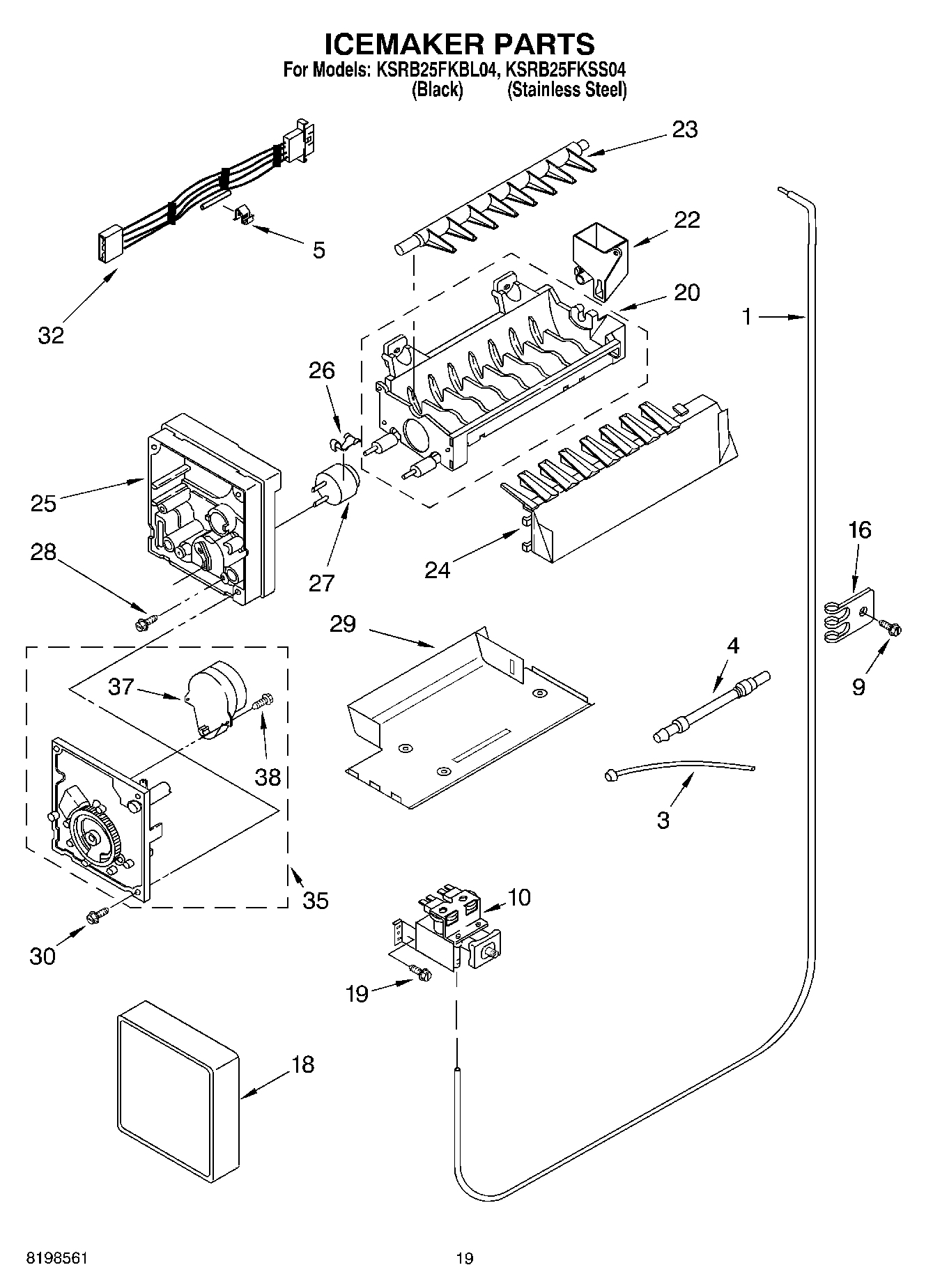 12 - ICEMAKER PARTS, PARTS NOT ILLUSTRATED