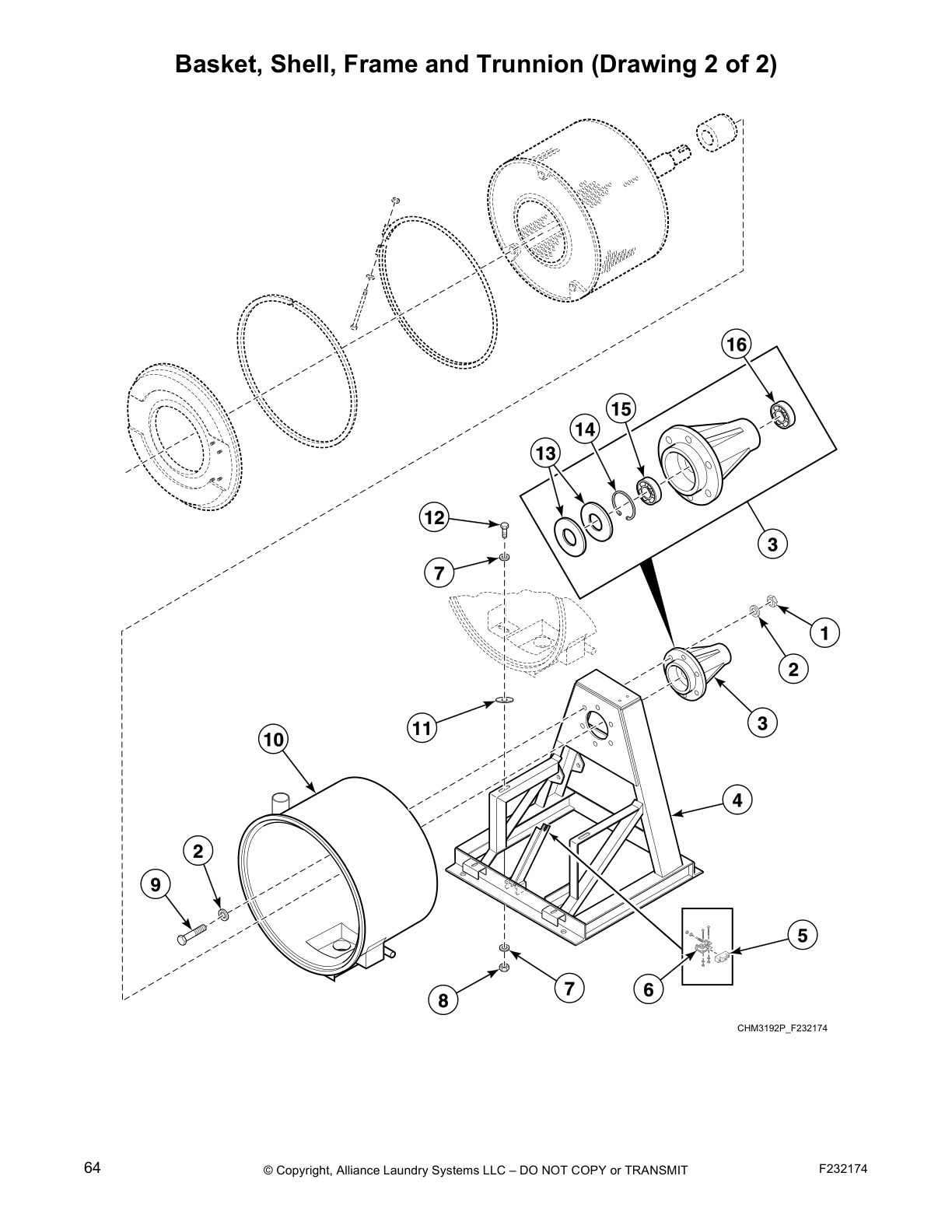 Basket, Shell, Frame and Trunnion (Drawing 2 of 2)