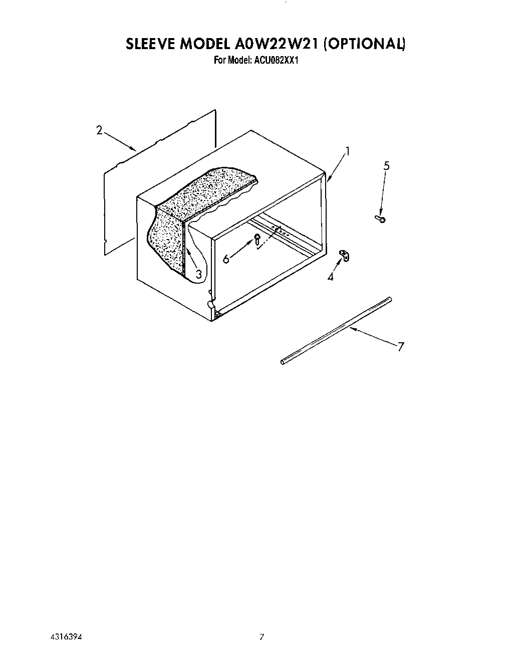 05 - SLEEVE MODEL A0W22W21 (OPT.)