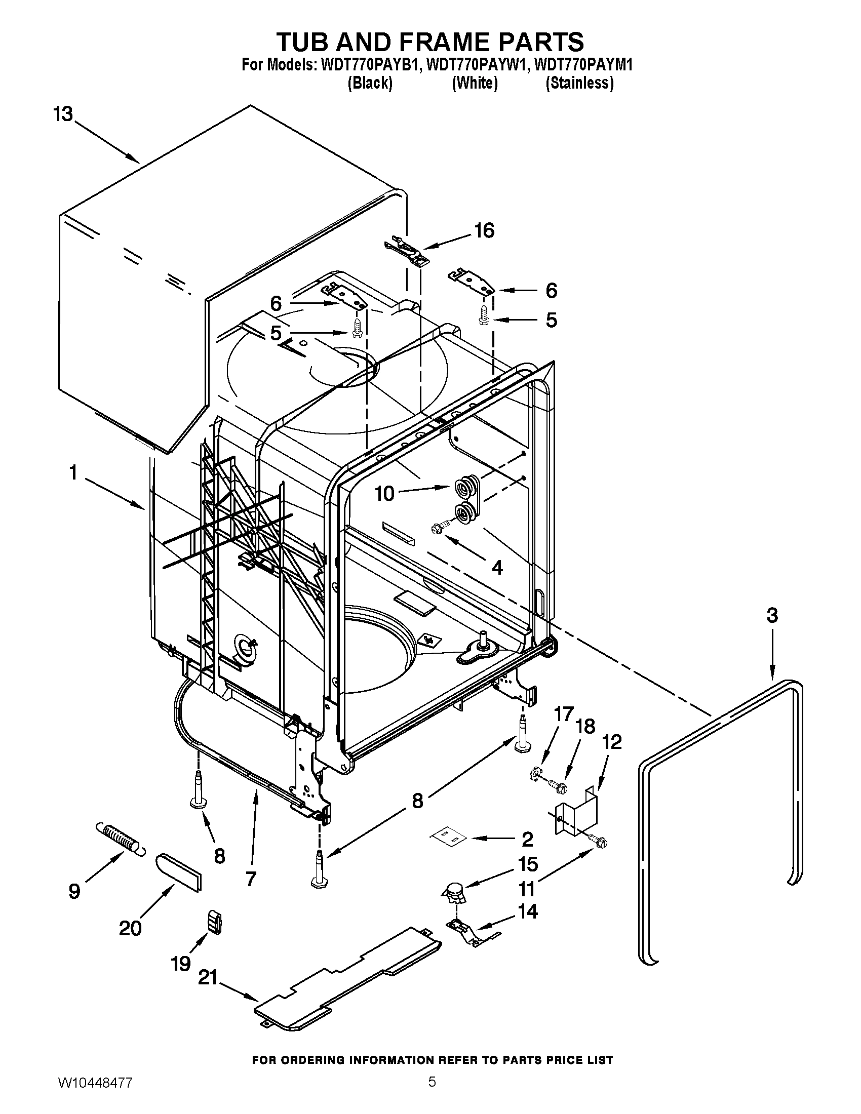 05 - TUB AND FRAME PARTS